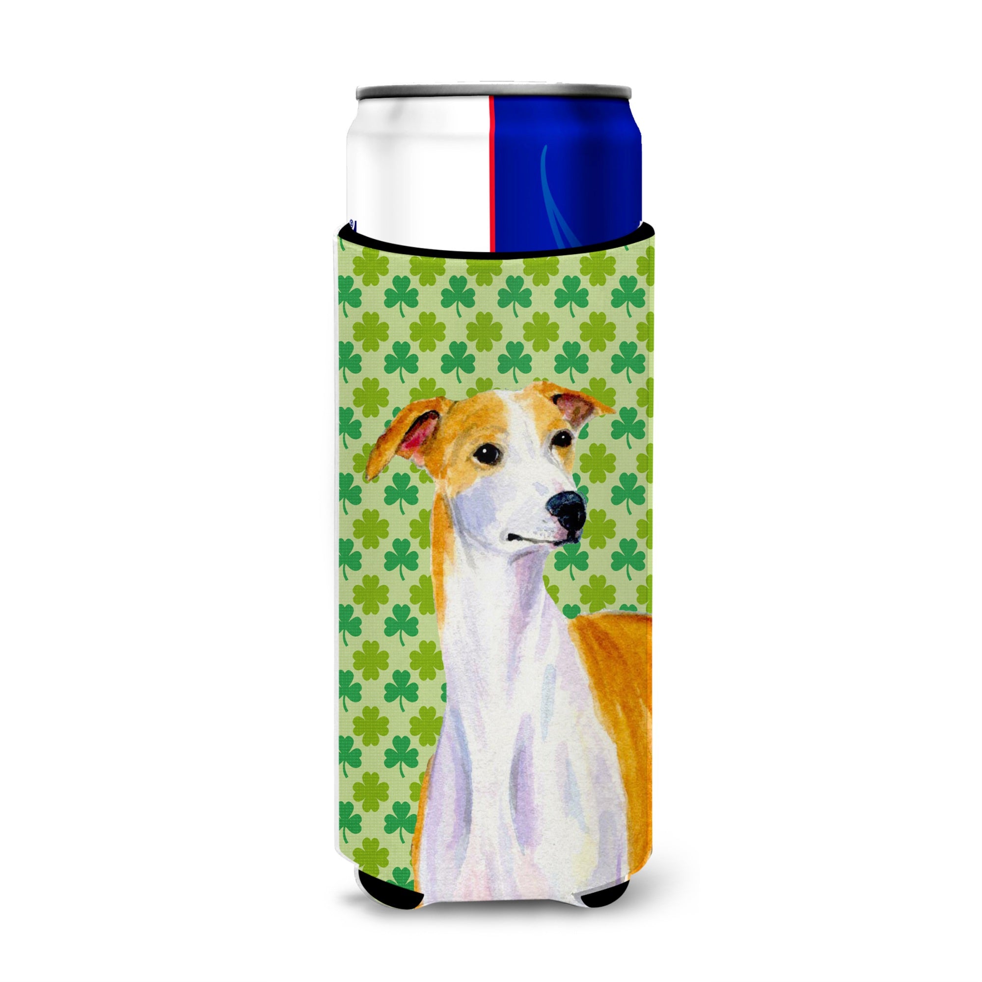 Whippet St. Patrick'S Day Shamrock Portrait Ultra Hugger For Slim Cans
