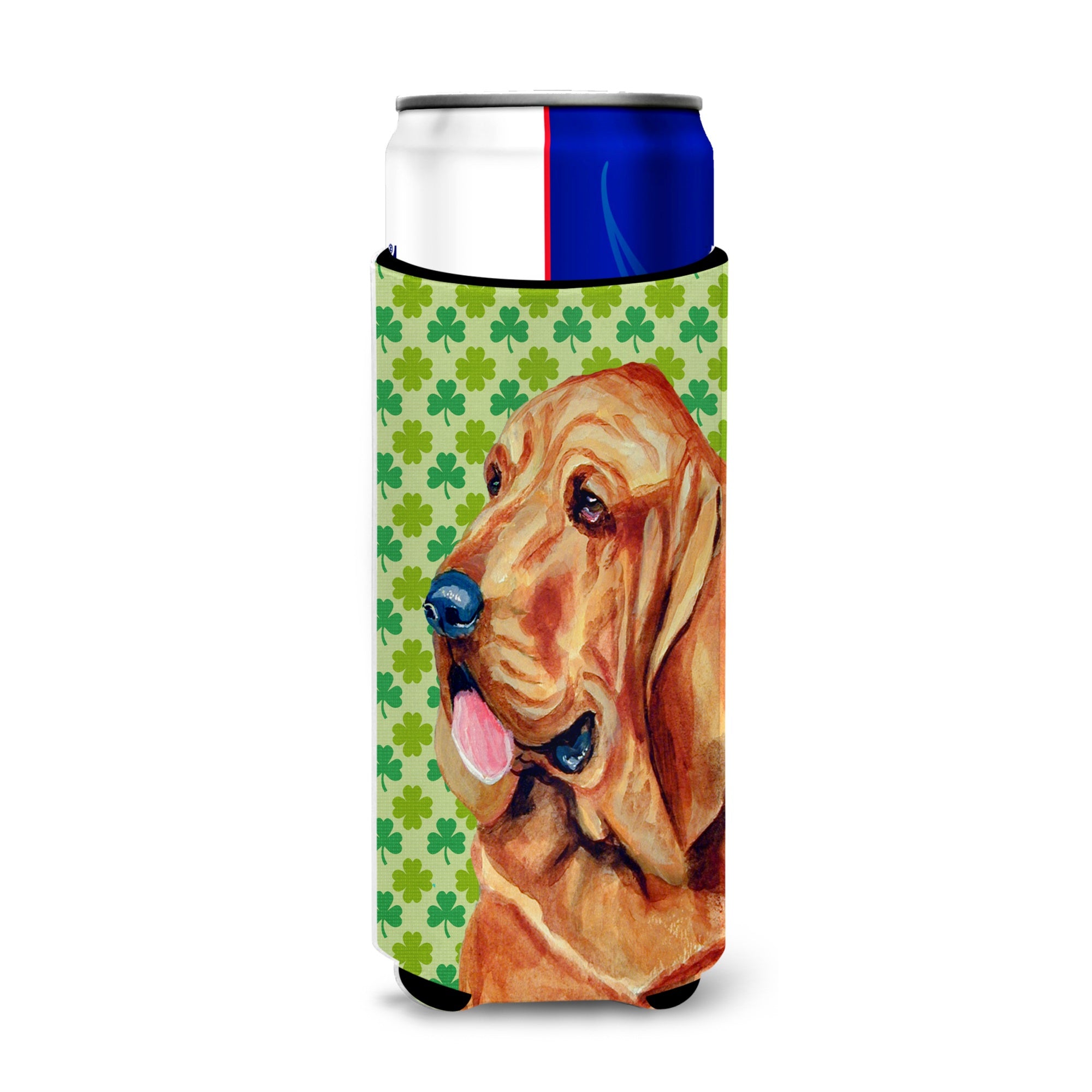 Bloodhound St. Patrick'S Day Shamrock Portrait Ultra Hugger For Slim Cans