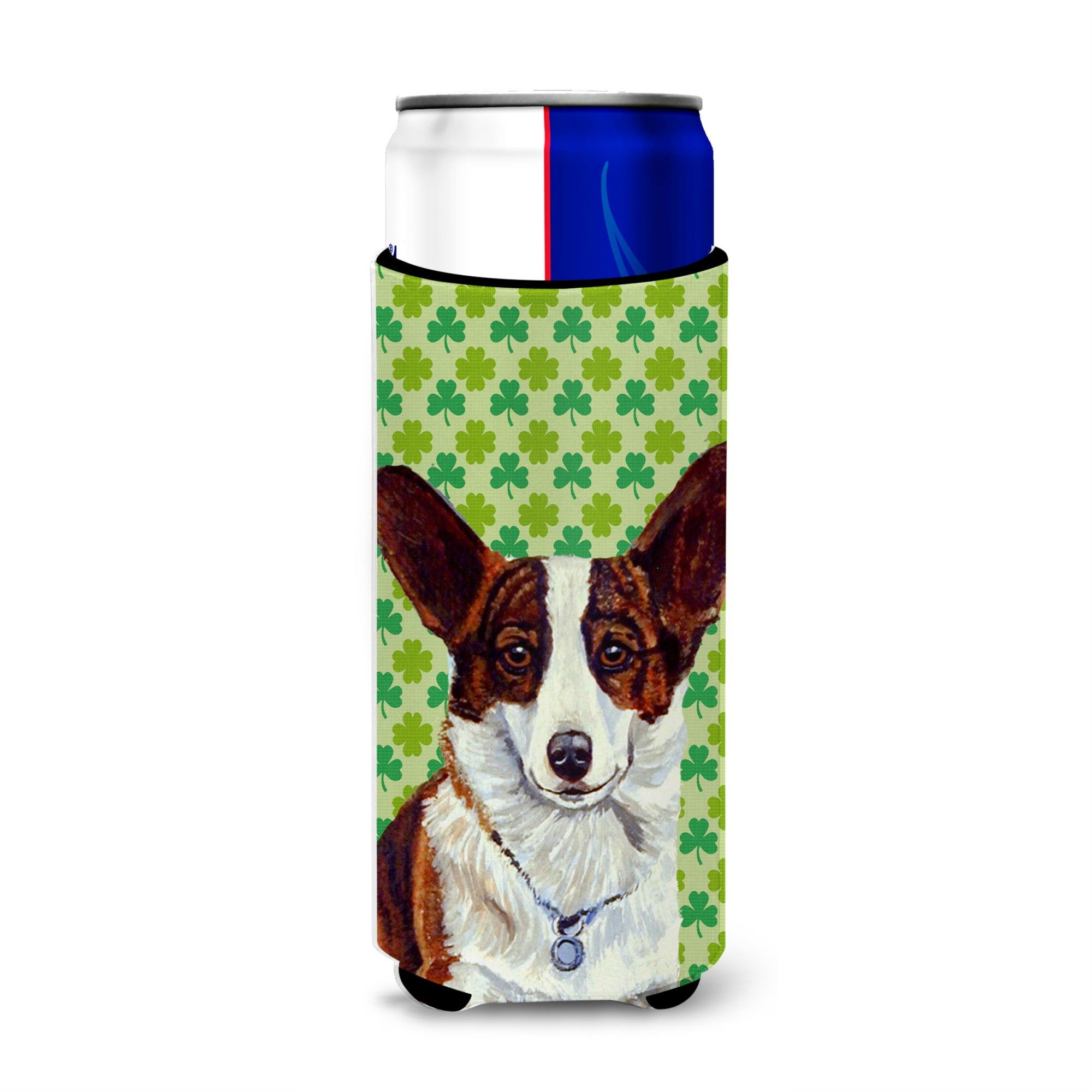 Corgi St. Patrick'S Day Shamrock Portrait Ultra Hugger For Slim Cans