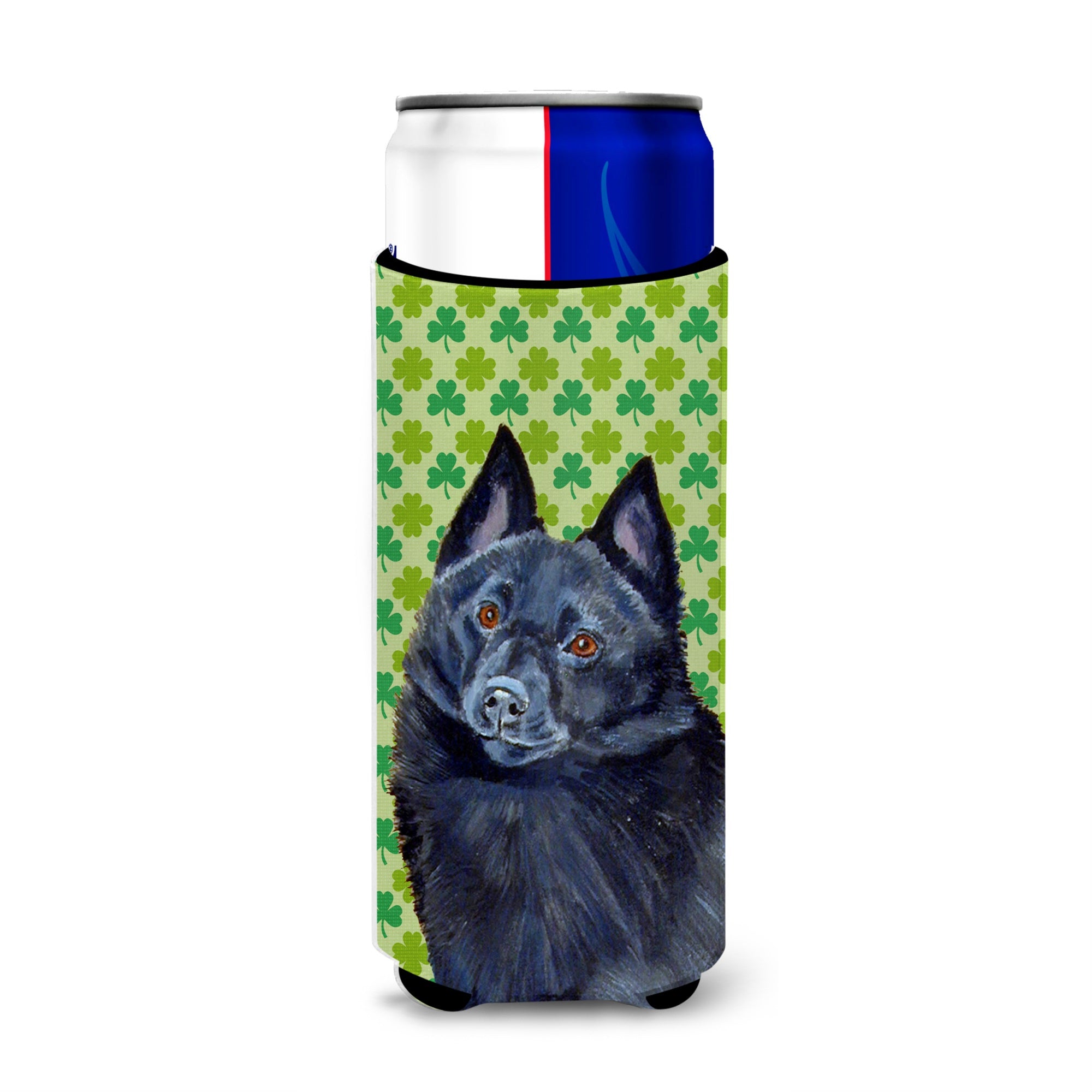 Schipperke St. Patrick'S Day Shamrock Portrait Ultra Hugger For Slim Cans