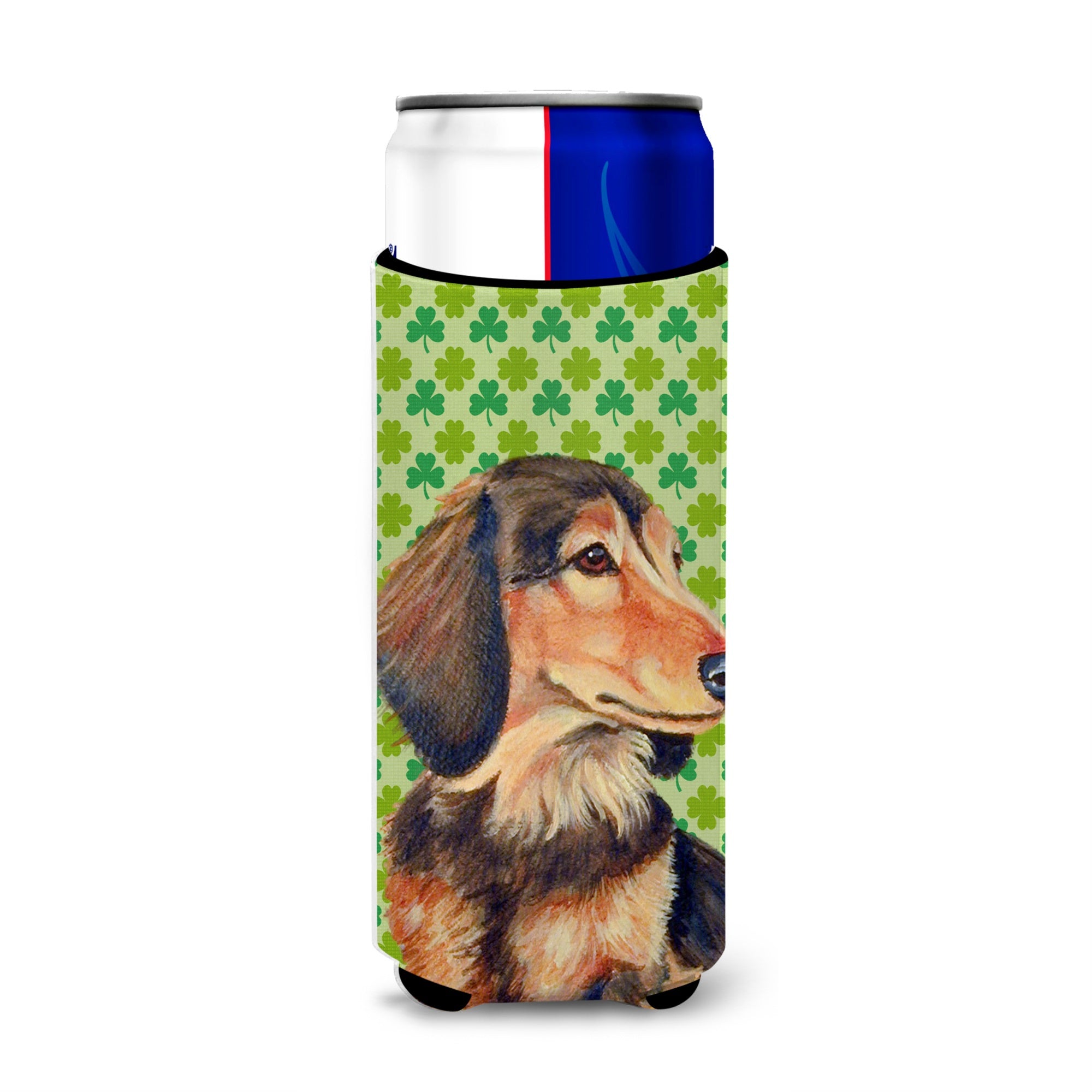 Dachshund St. Patrick'S Day Shamrock Portrait Ultra Hugger For Slim Cans
