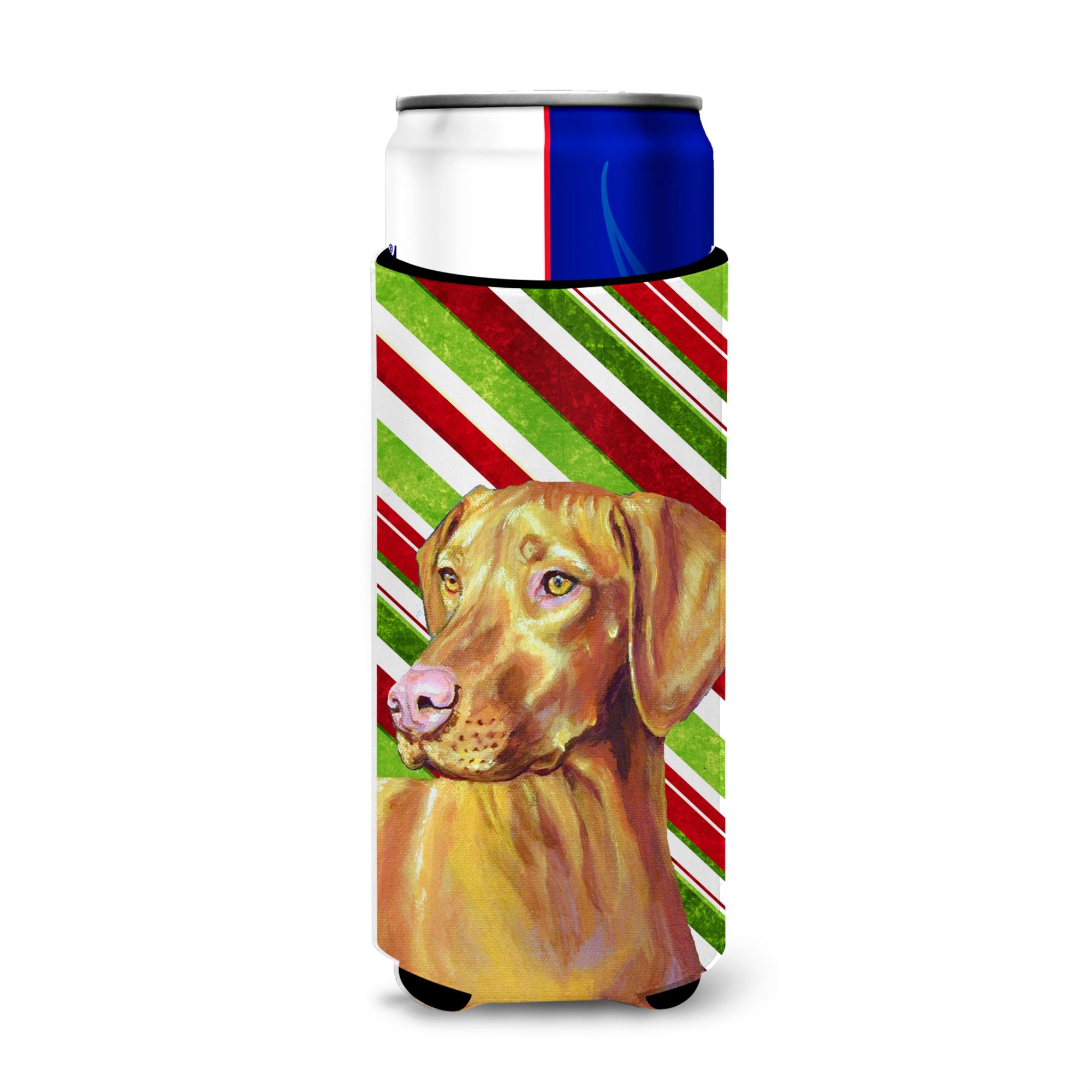Vizsla Candy Cane Holiday Christmas Ultra Hugger For Slim Cans