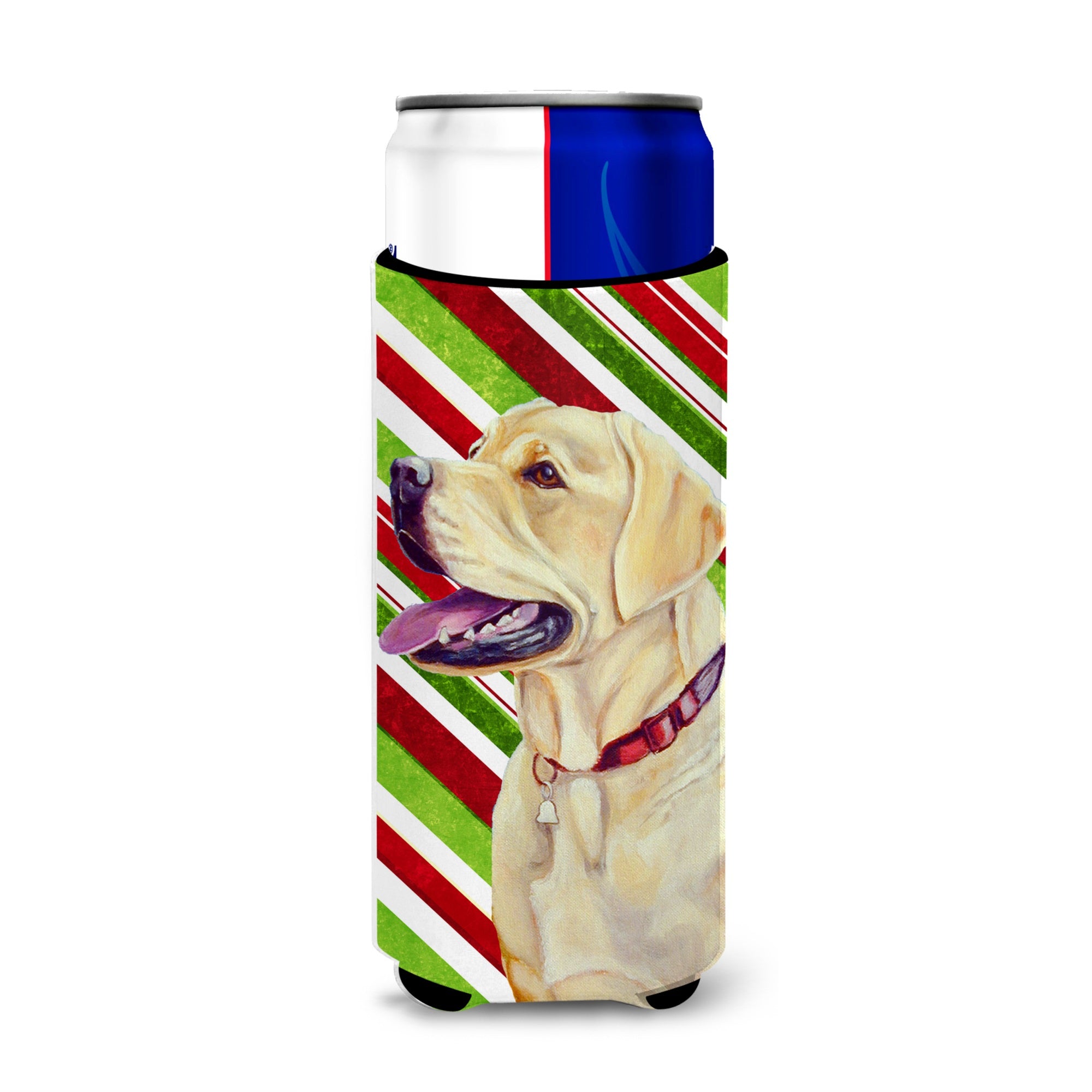 Labrador Candy Cane Holiday Christmas Ultra Hugger For Slim Cans