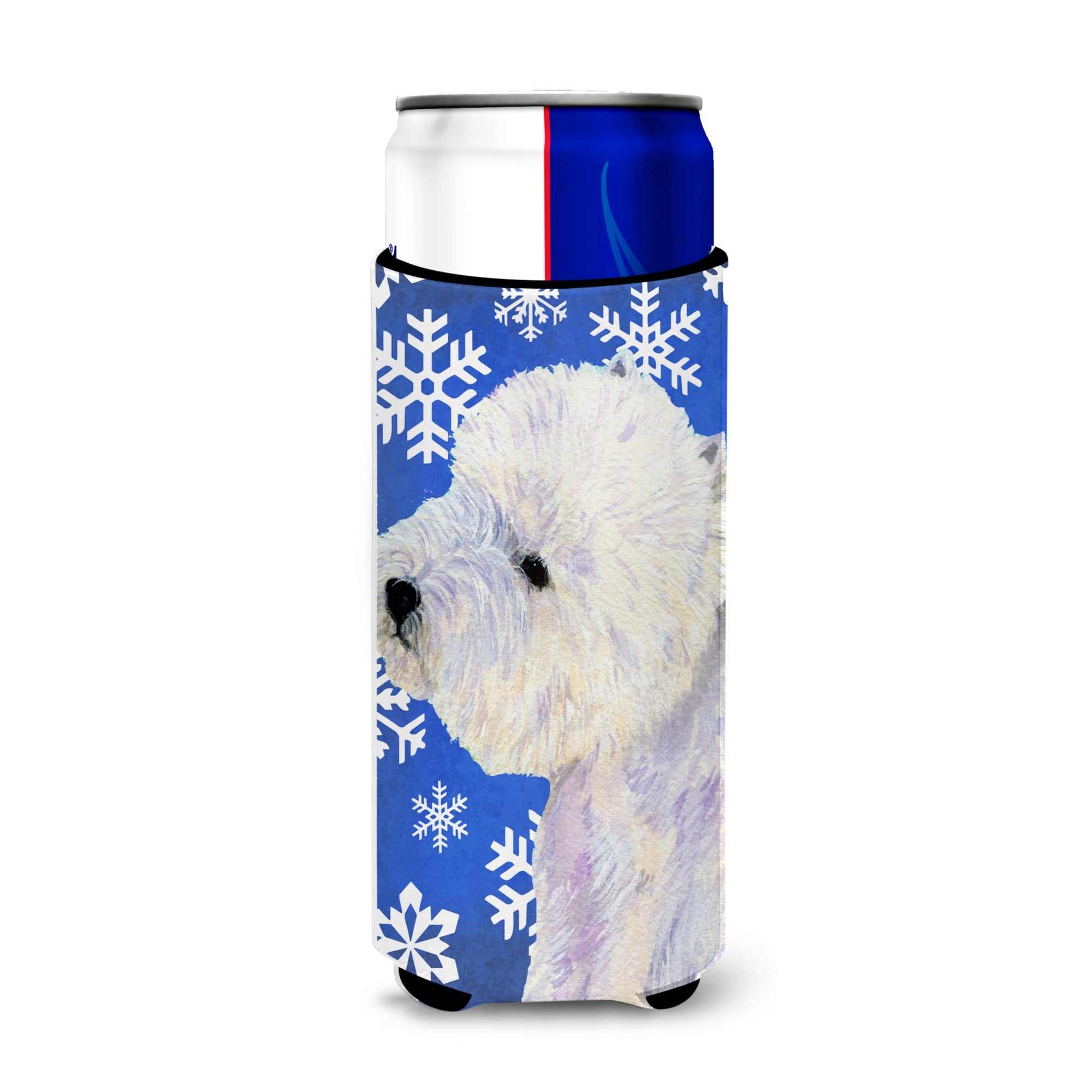 Westie Winter Snowflakes Holiday Ultra Hugger For Slim Cans