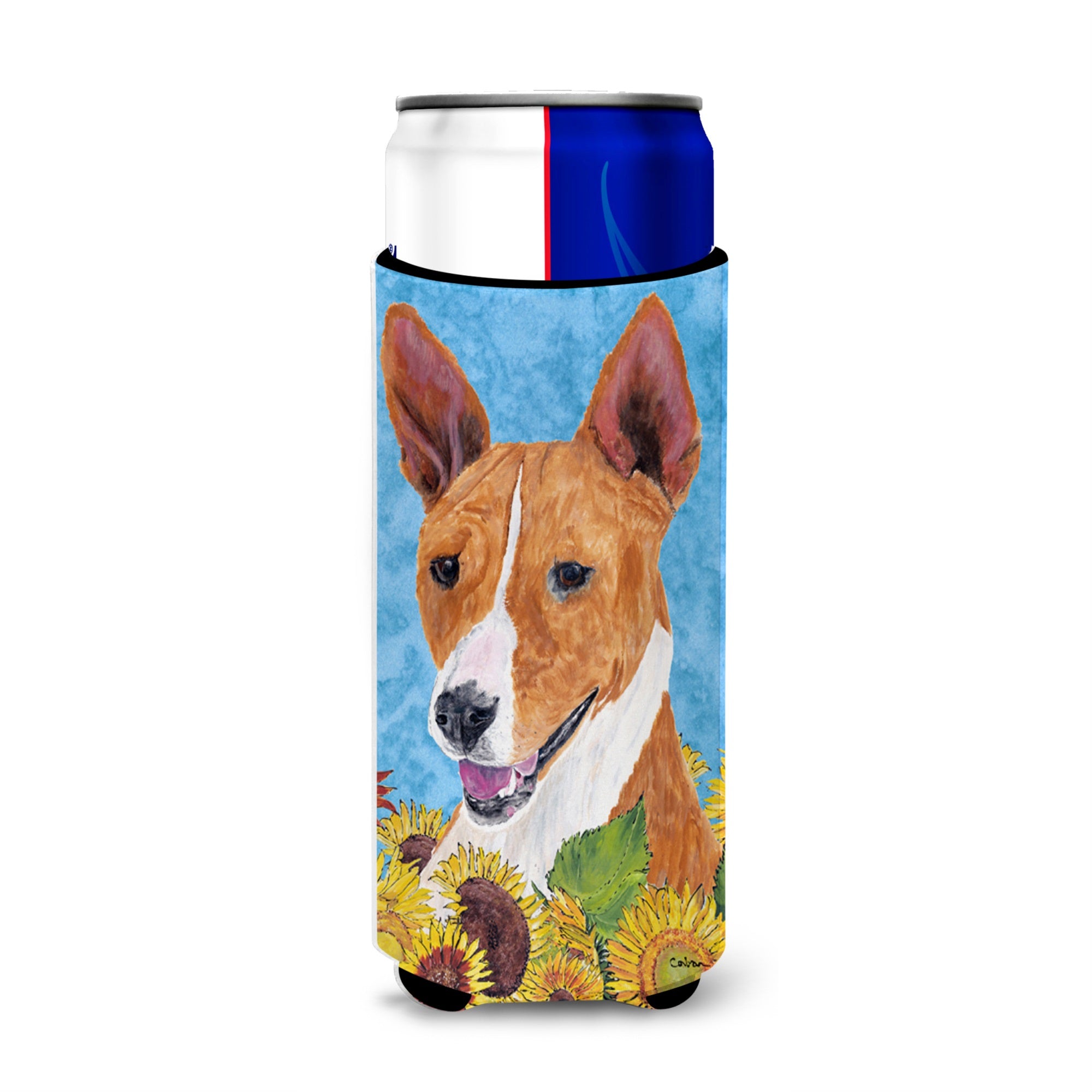 Basenji In Summer Flowers Ultra Hugger For Slim Cans