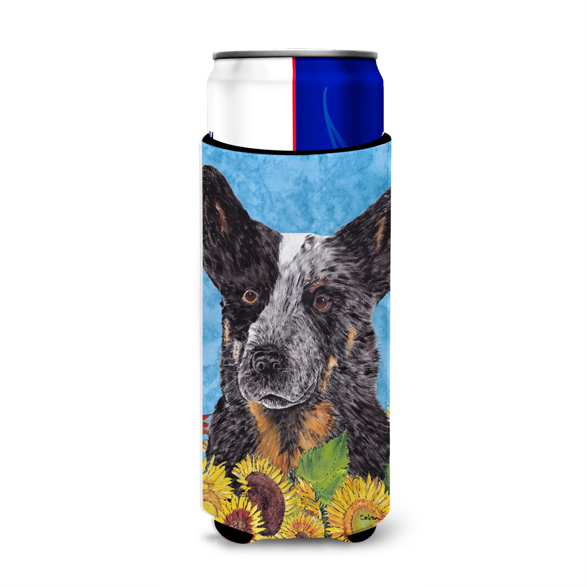 Australian Cattle Dog In Summer Flowers Ultra Hugger For Slim Cans