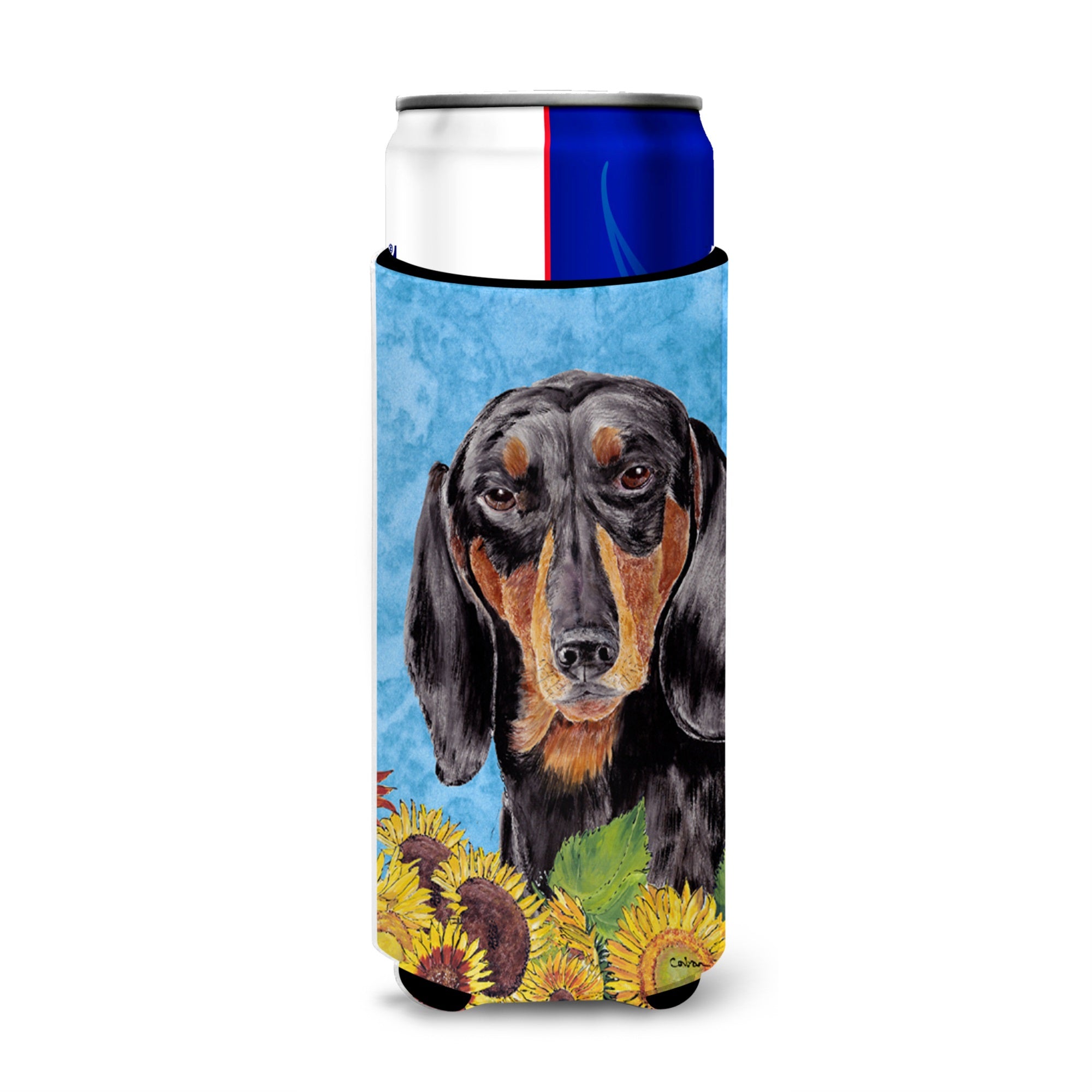 Dachshund In Summer Flowers Ultra Hugger For Slim Cans