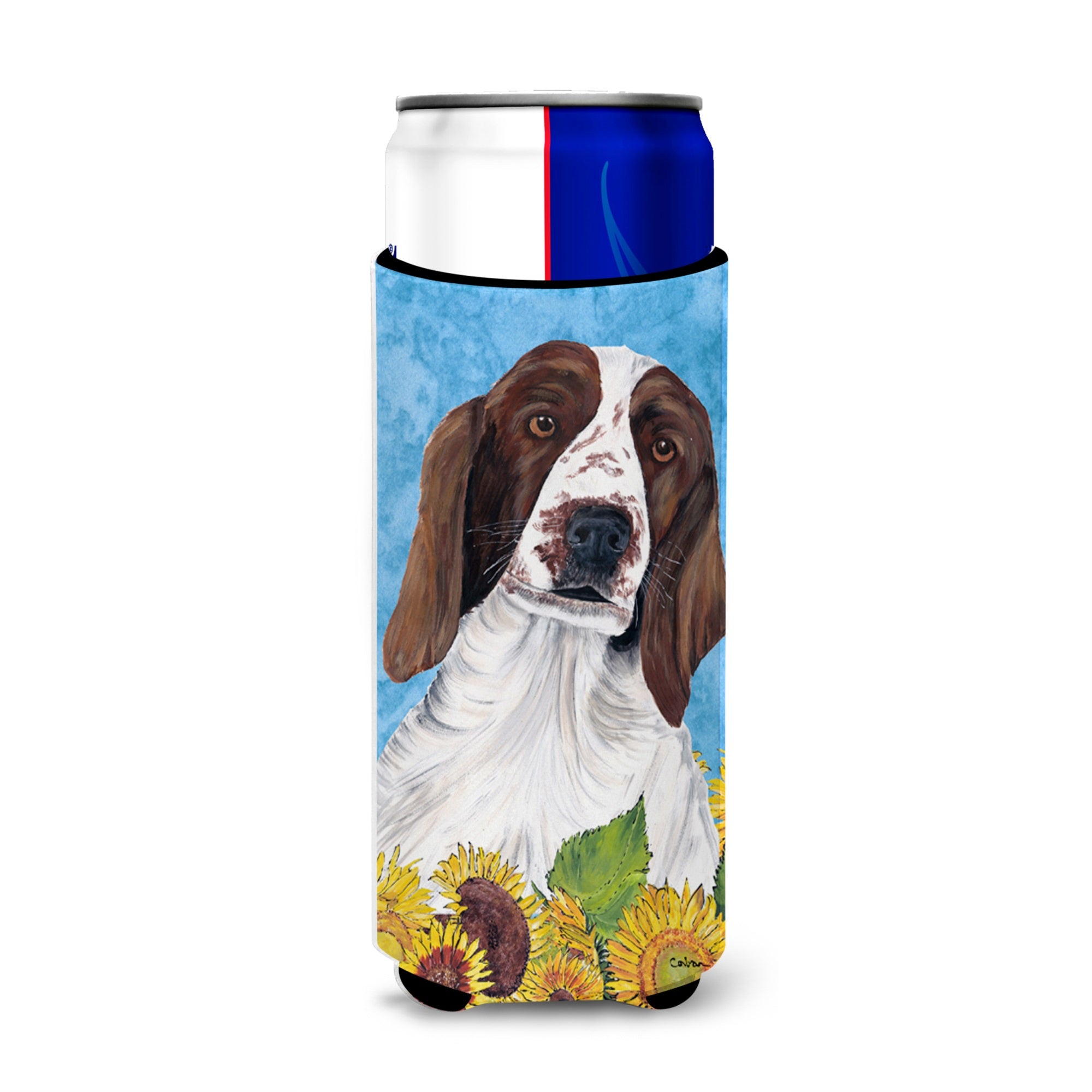 Welsh Springer Spaniel In Summer Flowers Ultra Hugger For Slim Cans