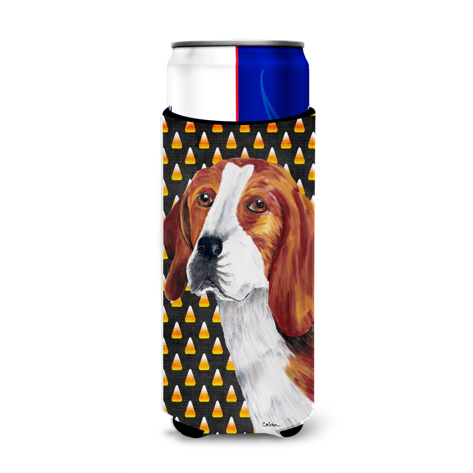 Beagle Candy Corn Halloween Portrait Ultra Hugger For Slim Cans