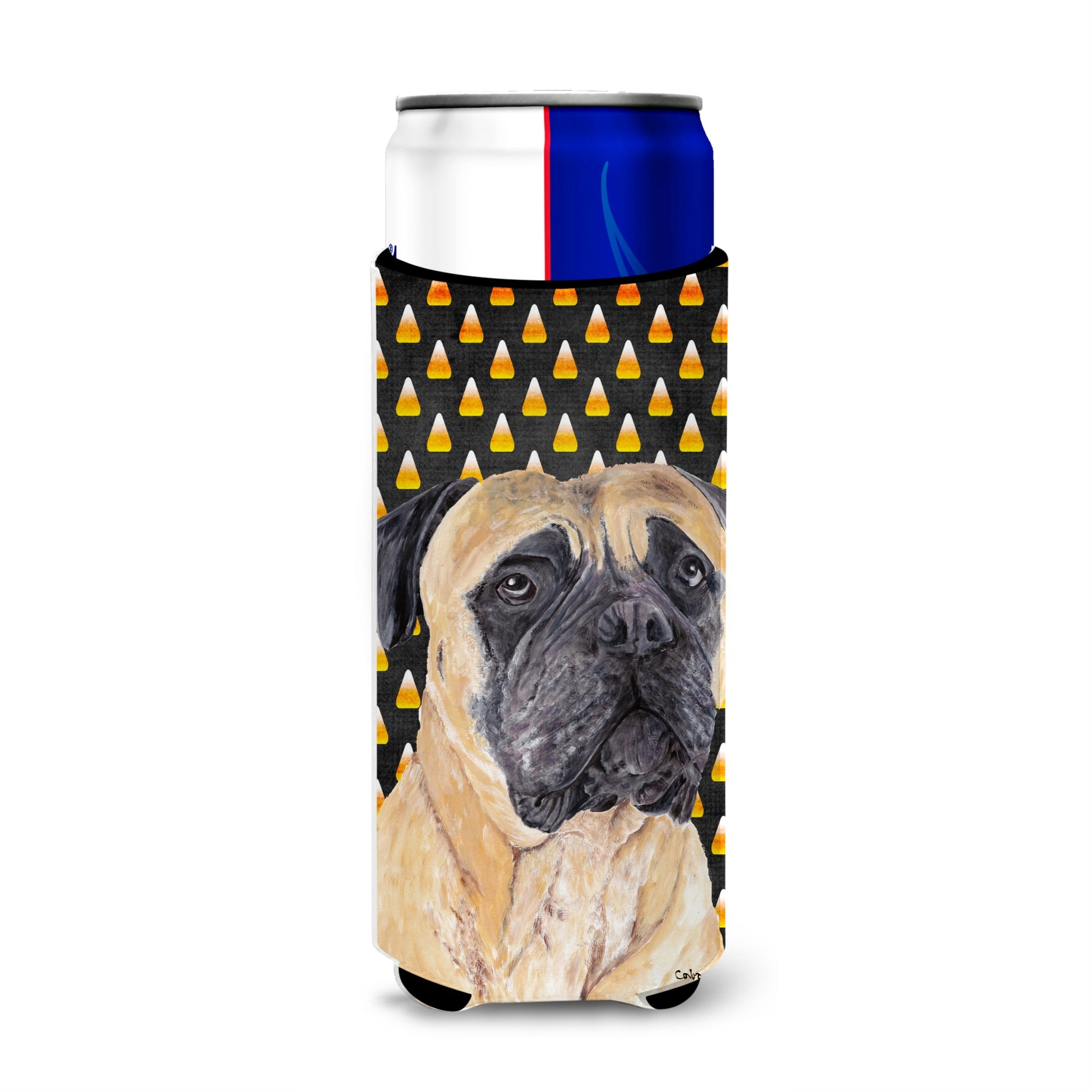 Mastiff Candy Corn Halloween Portrait Ultra Hugger For Slim Cans