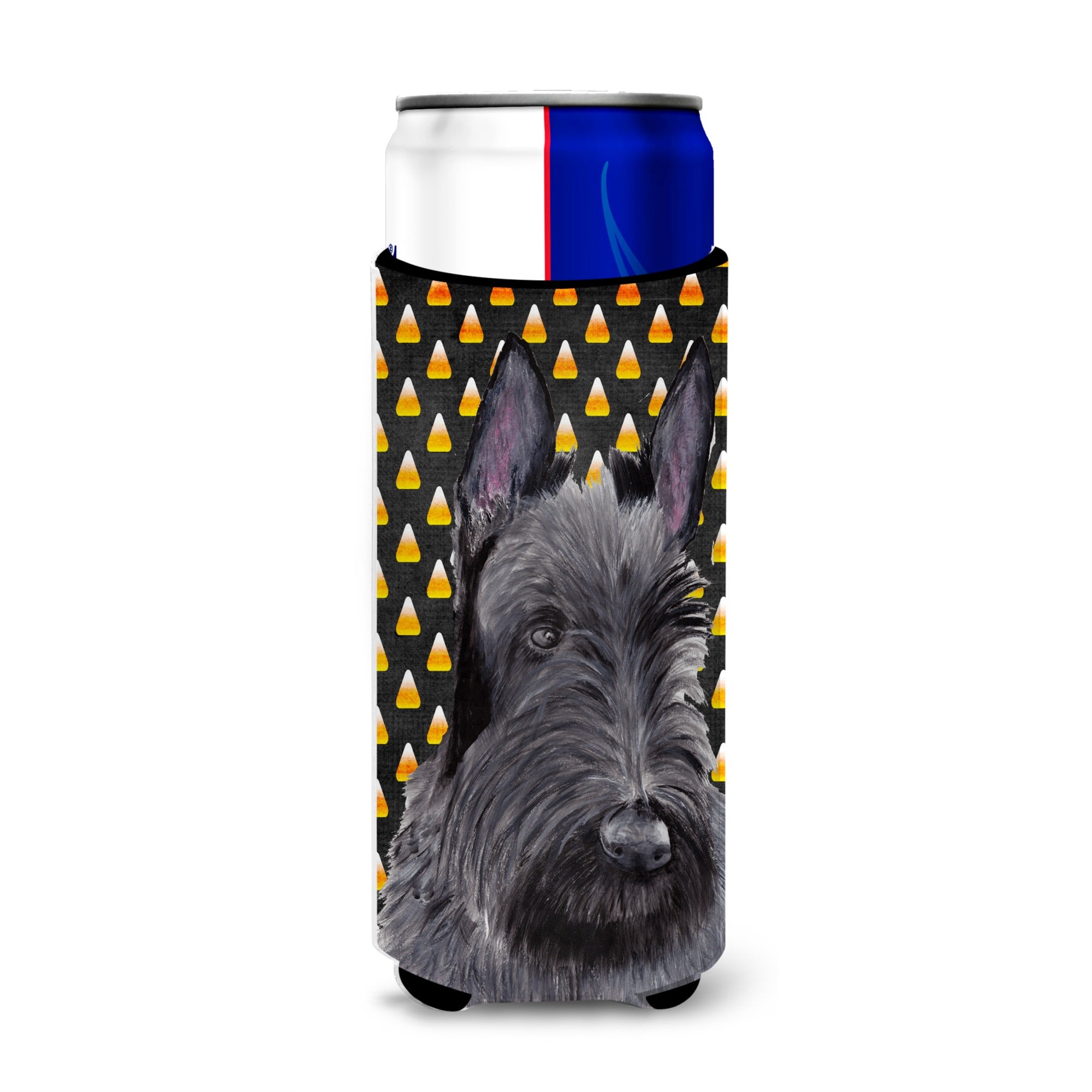 Scottish Terrier Candy Corn Halloween Portrait Ultra Hugger For Slim Cans