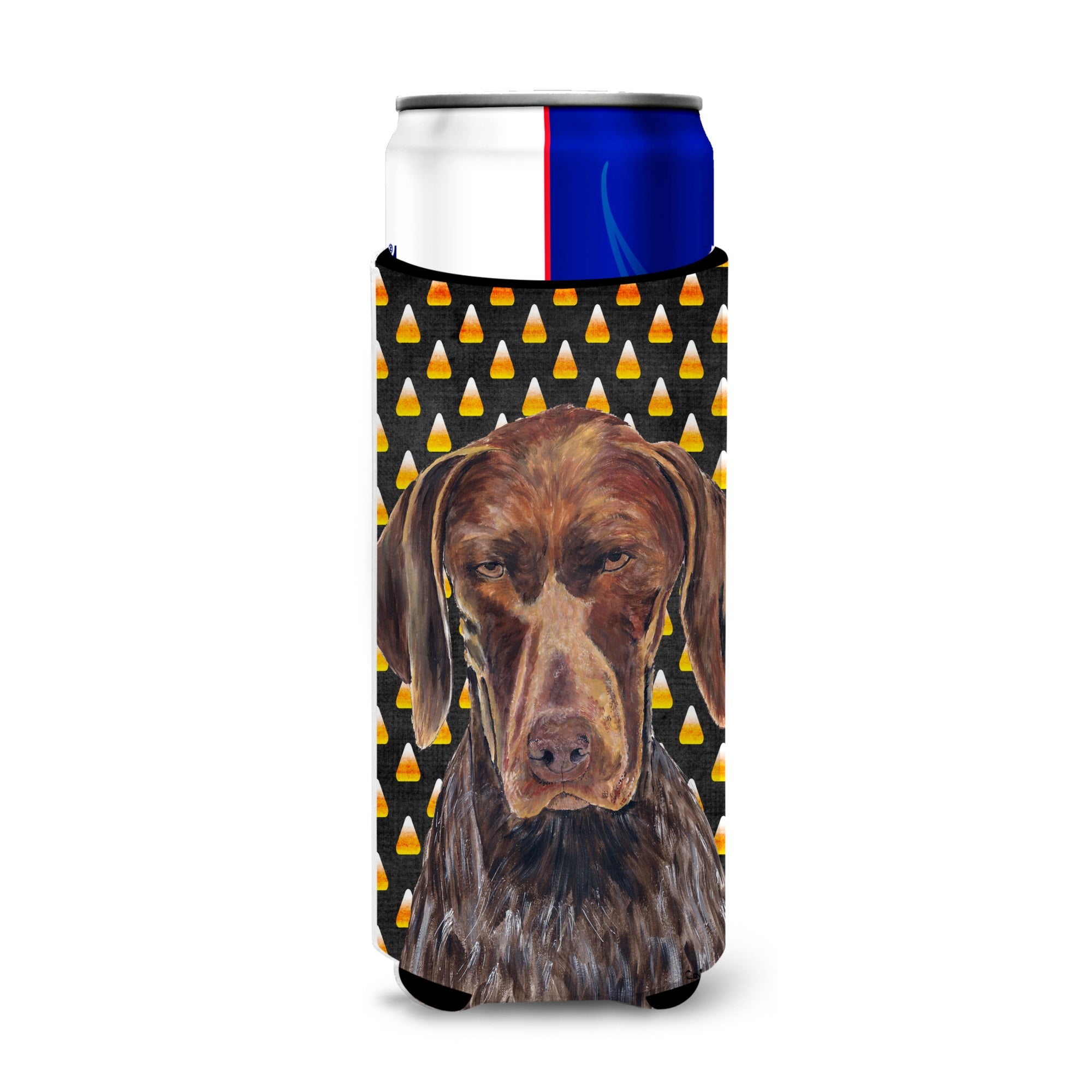 German Shorthaired Pointer Candy Corn Halloween Portrait Ultra Hugger For Slim Cans