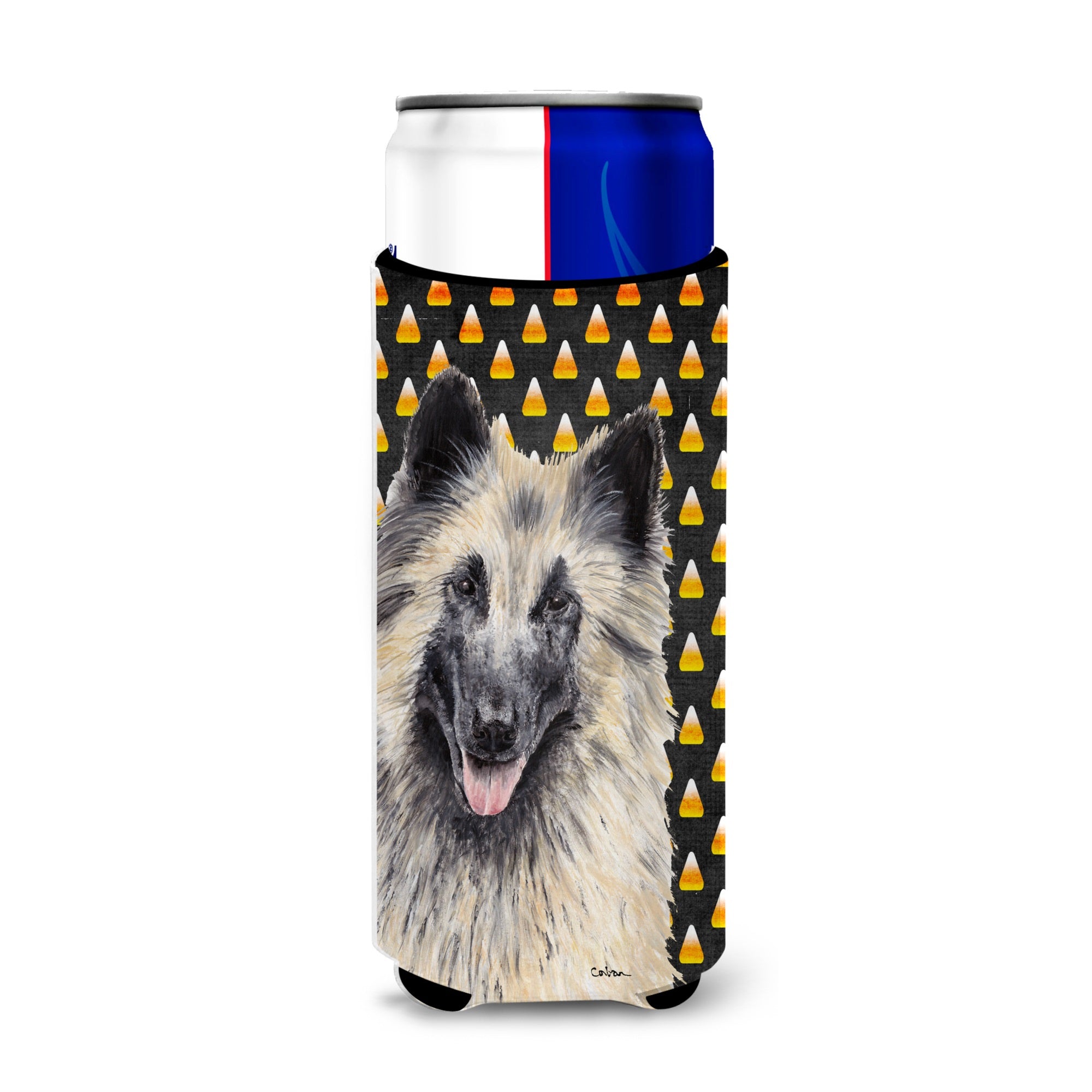 Belgian Tervuren Candy Corn Halloween Portrait Ultra Hugger For Slim Cans