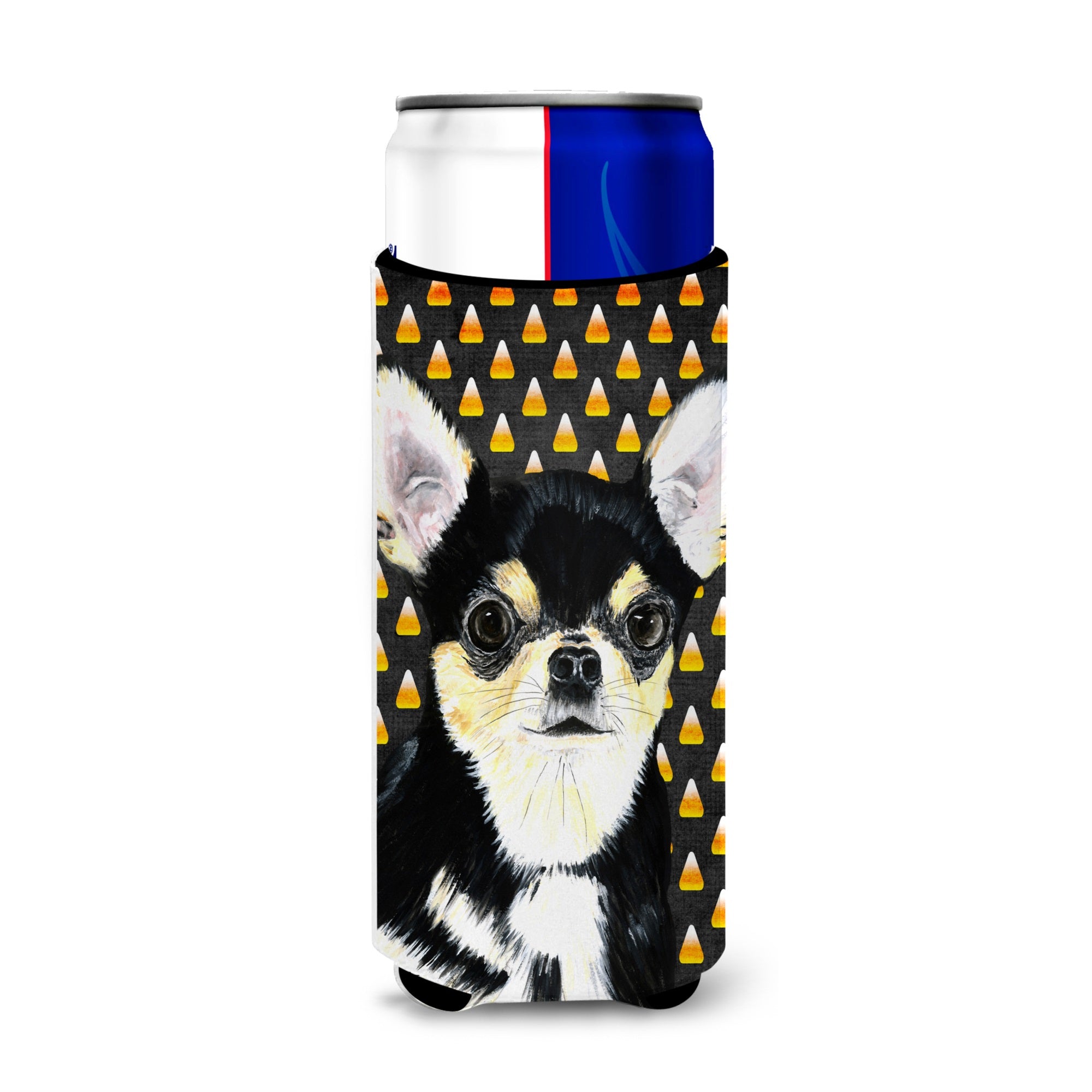 Chihuahua Candy Corn Halloween Portrait Ultra Hugger For Slim Cans