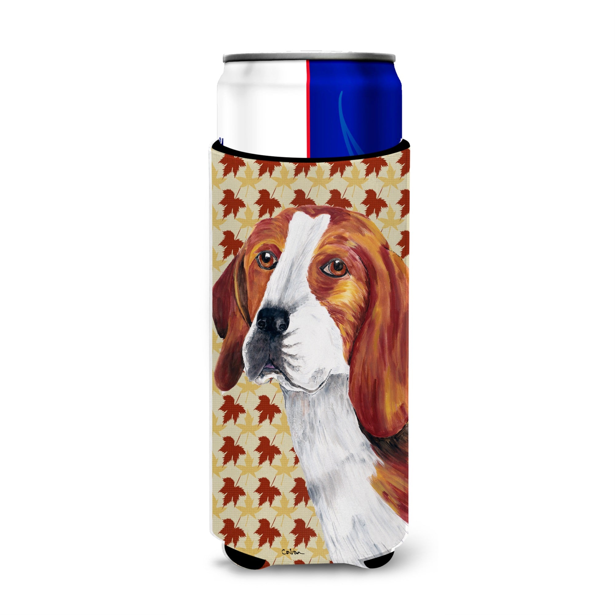 Beagle Fall Leaves Portrait Ultra Hugger For Slim Cans