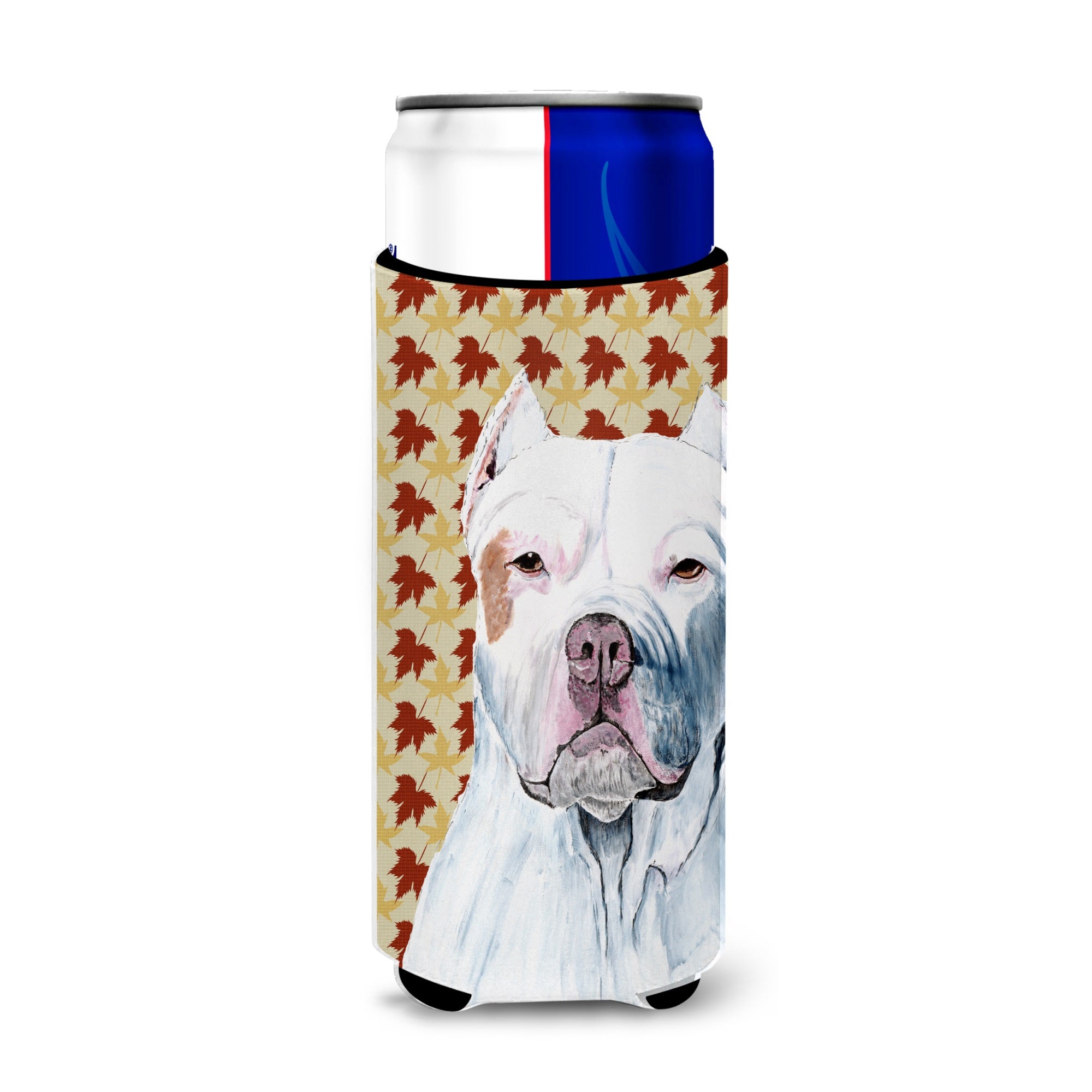 Pit Bull Fall Leaves Portrait Ultra Hugger For Slim Cans