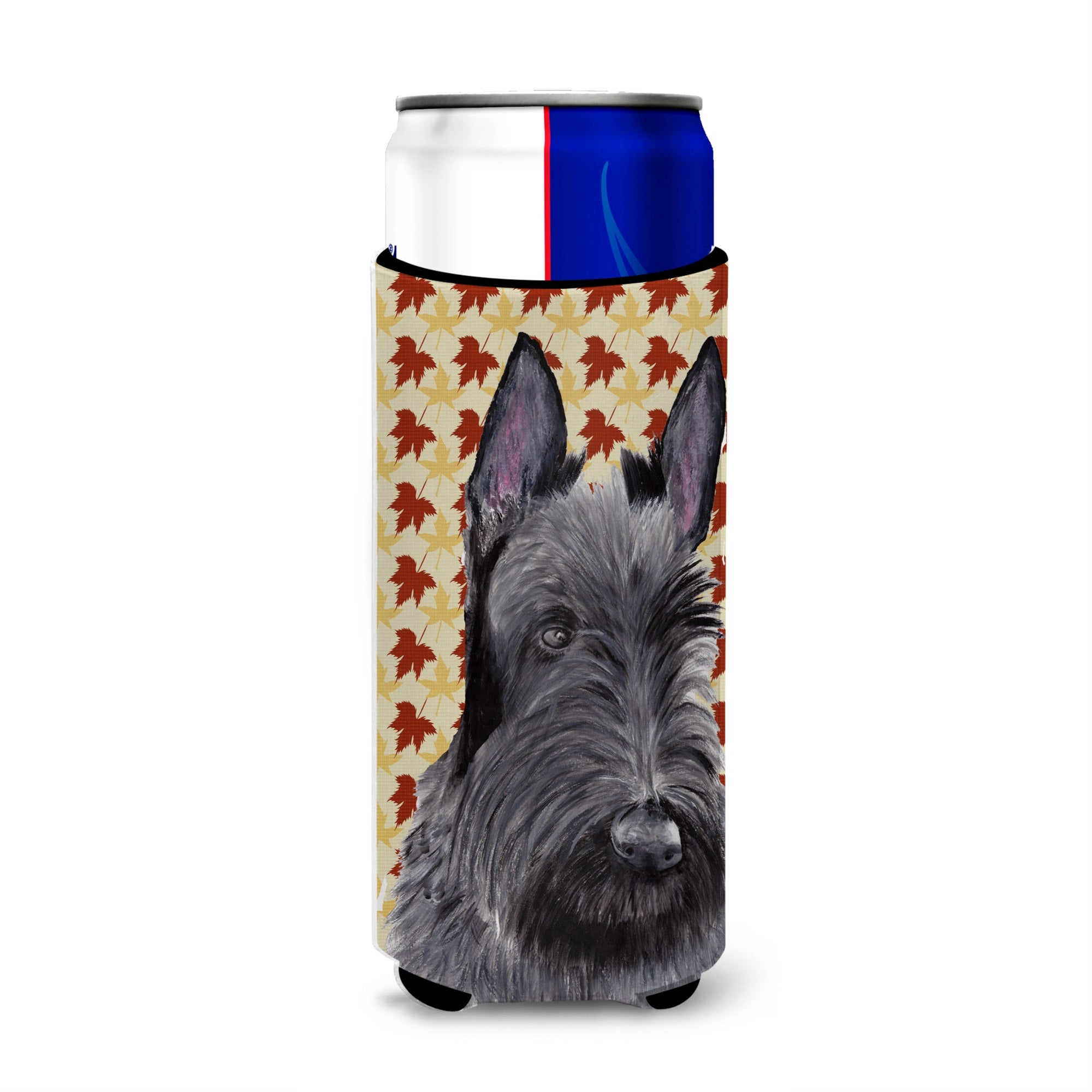 Scottish Terrier Fall Leaves Portrait Ultra Hugger For Slim Cans