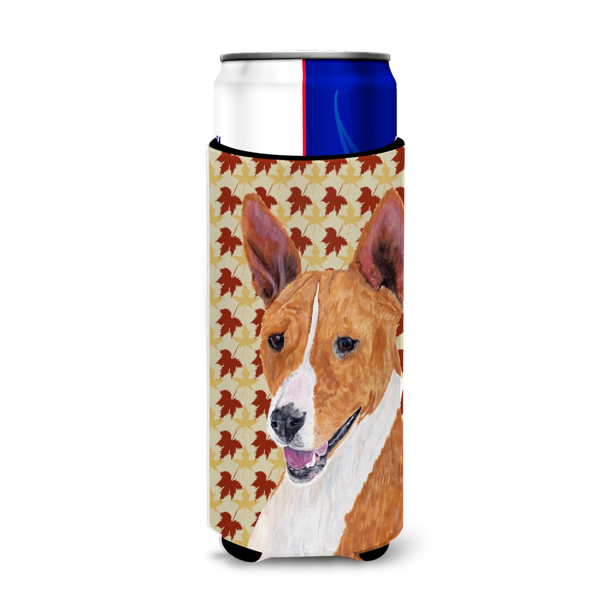 Basenji Fall Leaves Portrait Ultra Hugger For Slim Cans