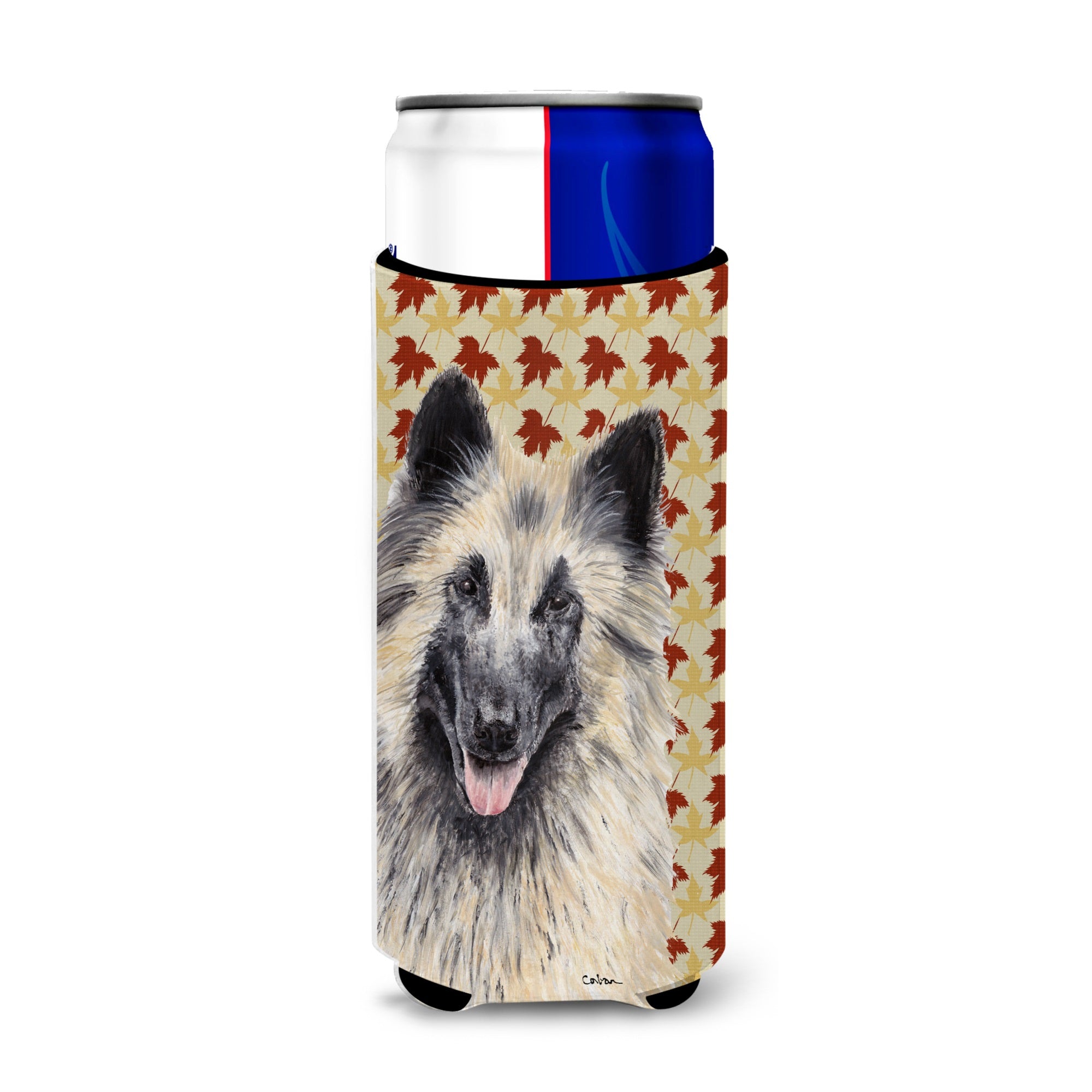Belgian Tervuren Fall Leaves Portrait Ultra Hugger For Slim Cans