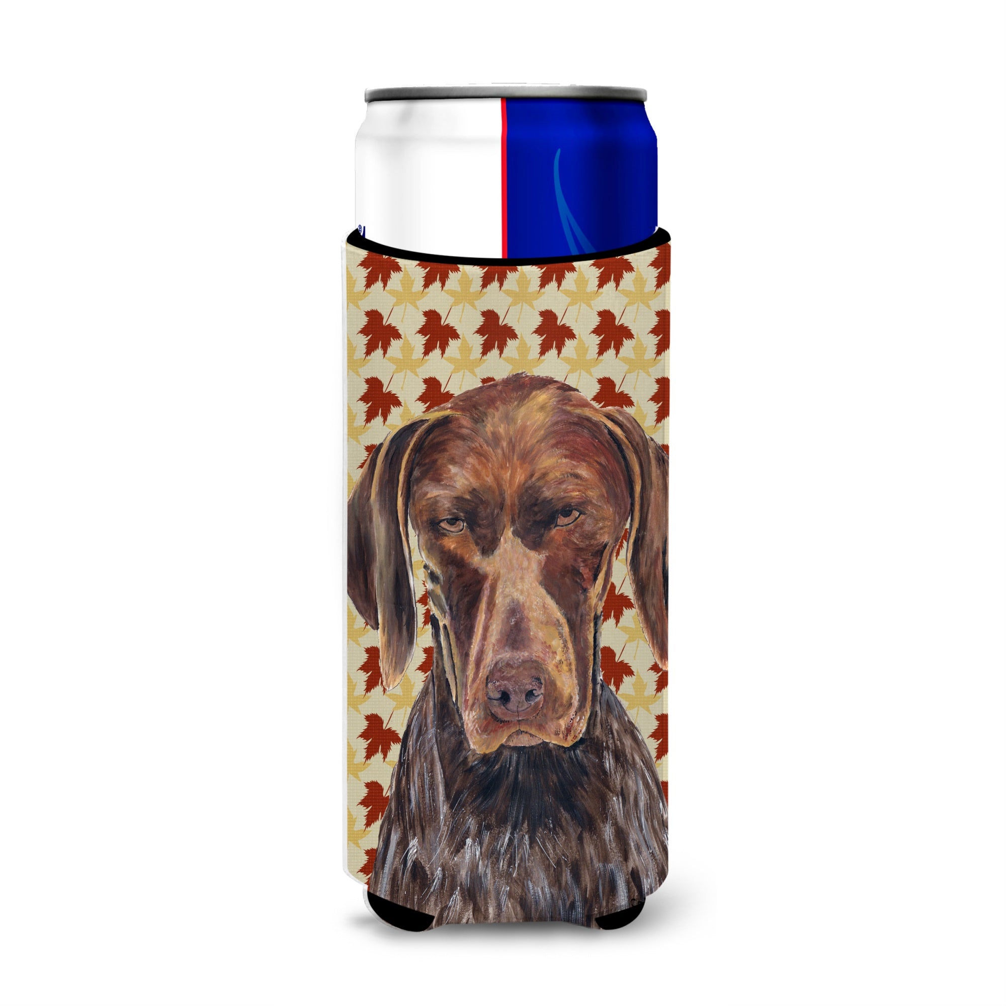 German Shorthaired Pointer Fall Leaves Portrait Ultra Hugger For Slim Cans