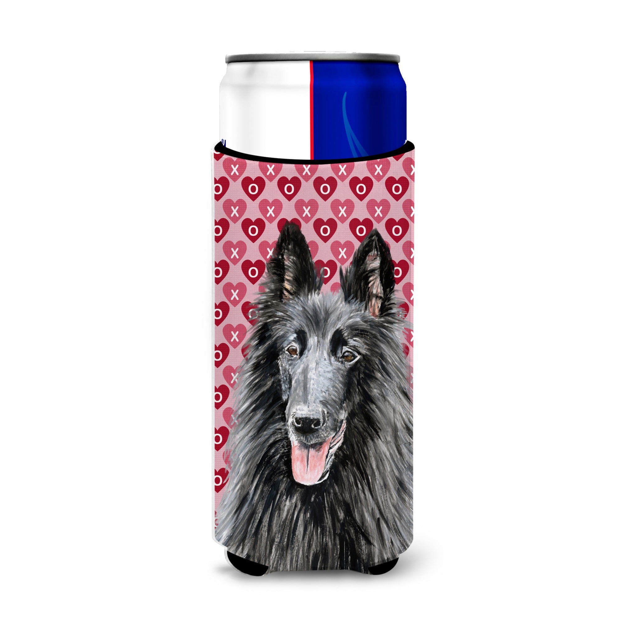 Belgian Sheepdog Hearts Love And Valentine'S Day Portrait Ultra Hugger For Slim Cans