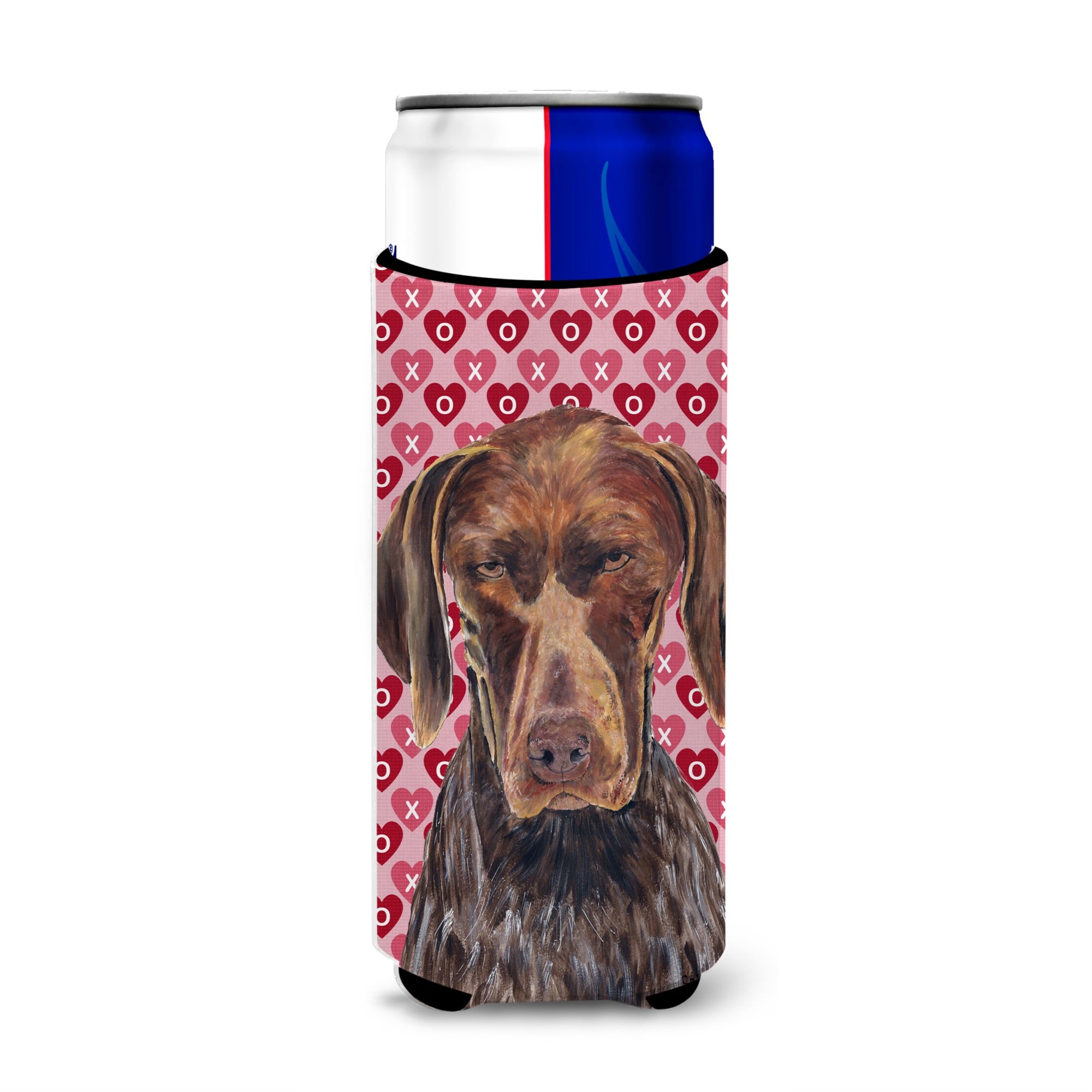 German Shorthaired Pointer Hearts Love And Valentine'S Day Ultra Hugger For Slim Cans
