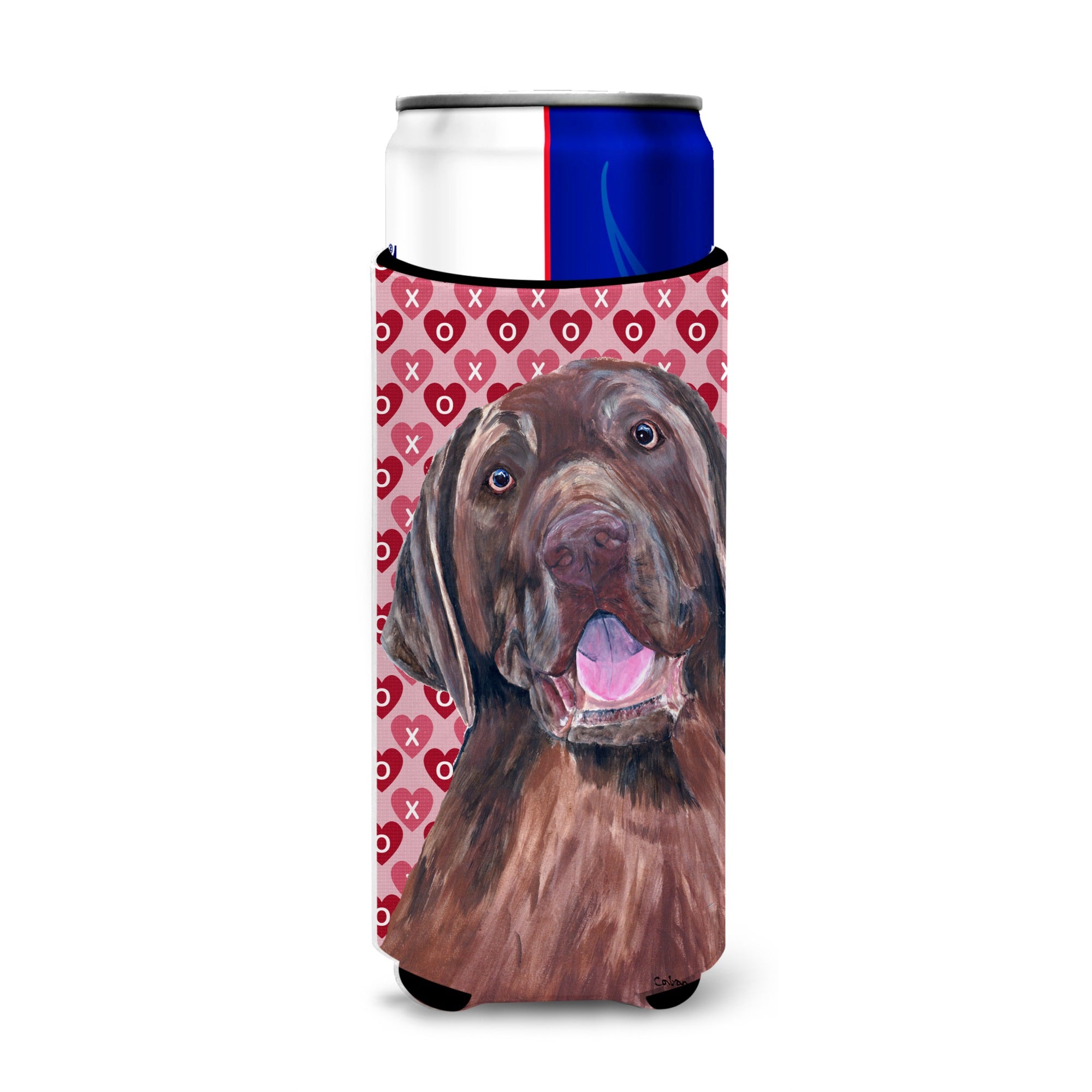 Labrador Chocolate Hearts Love Valentine'S Day Ultra Hugger For Slim Cans