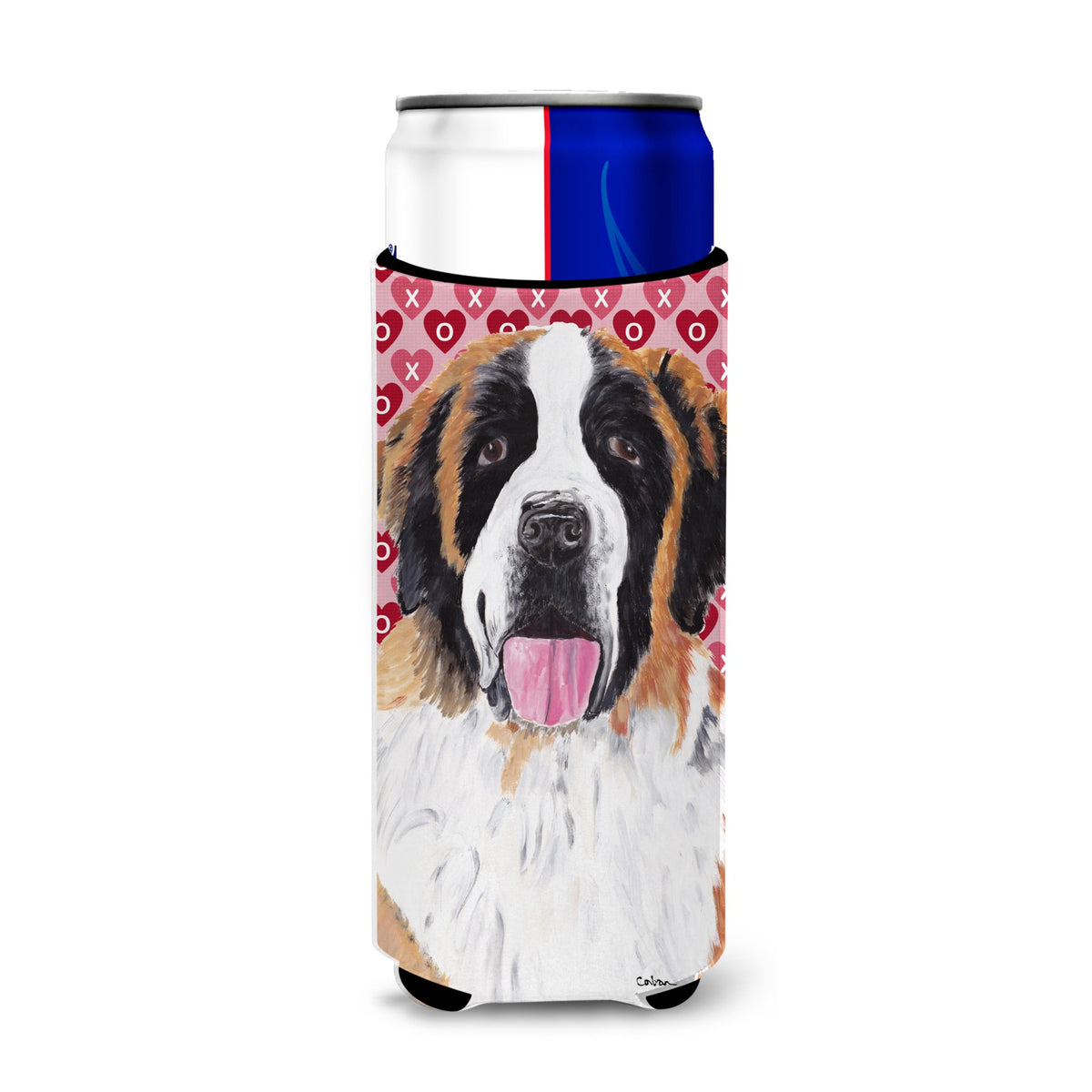 Saint Bernard Hearts Love And Valentine'S Day Portrait Ultra Hugger For Slim Cans