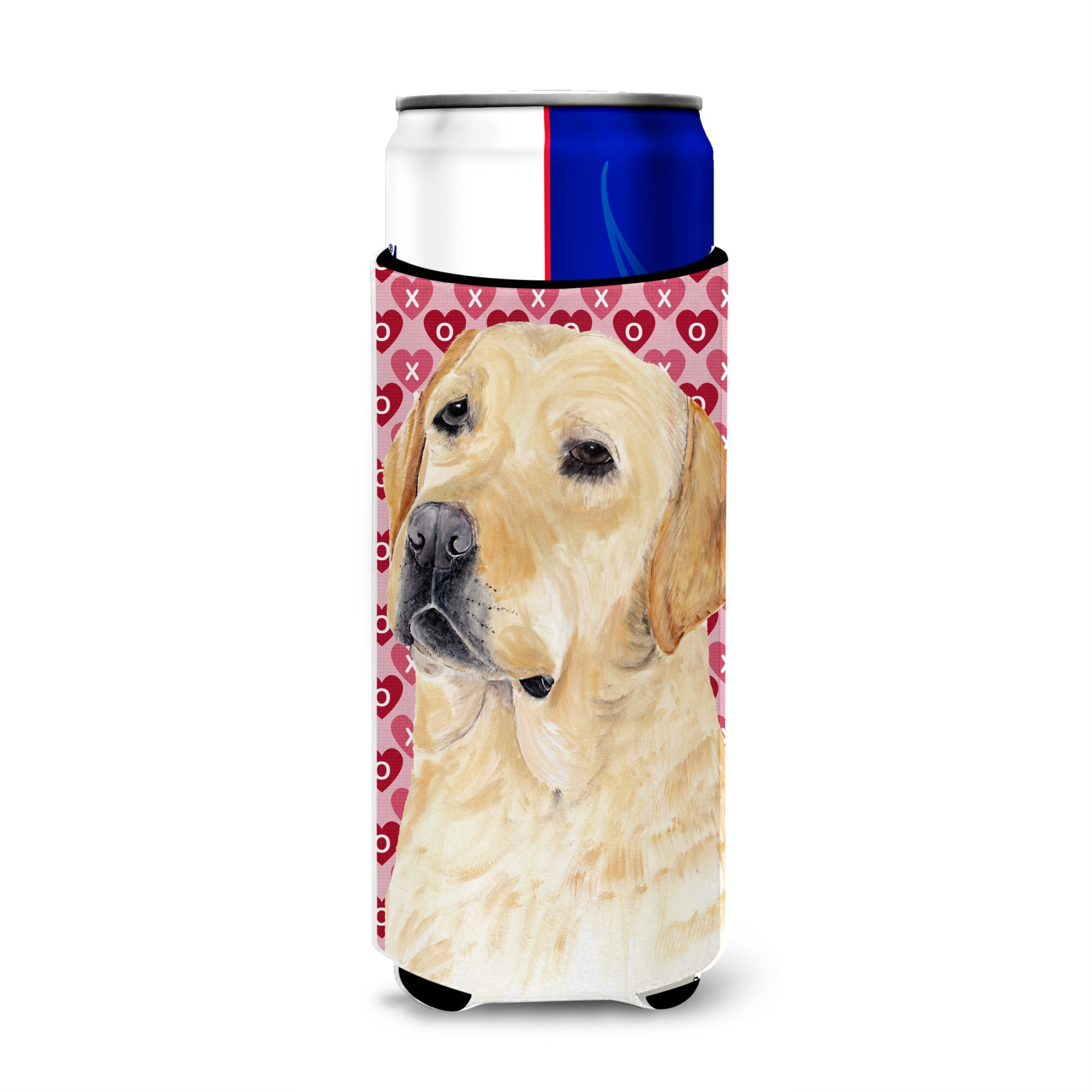Labrador Yellow Hearts Love Valentine'S Day Ultra Hugger For Slim Cans