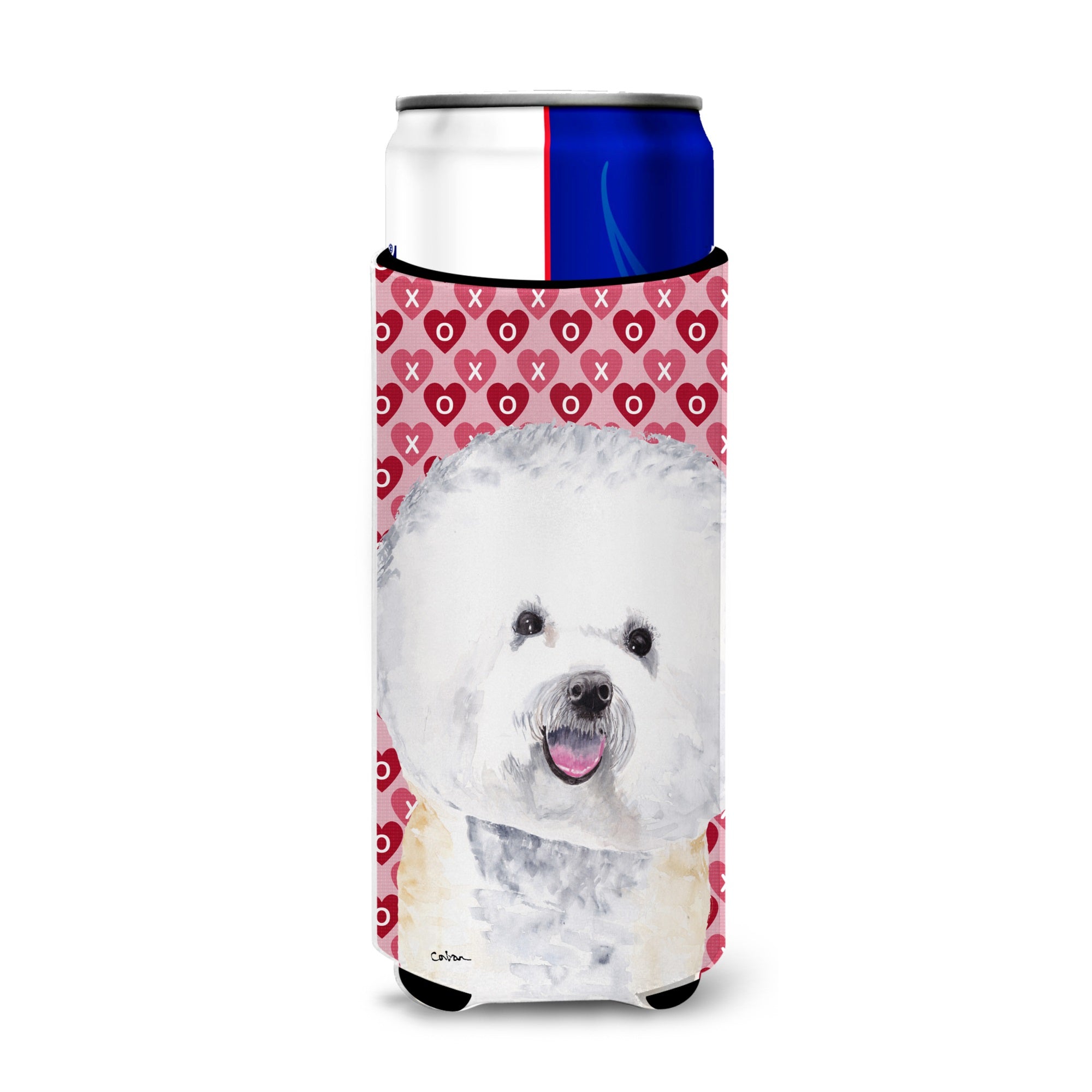 Bichon Frise Hearts Love And Valentine'S Day Portrait Ultra Hugger For Slim Cans