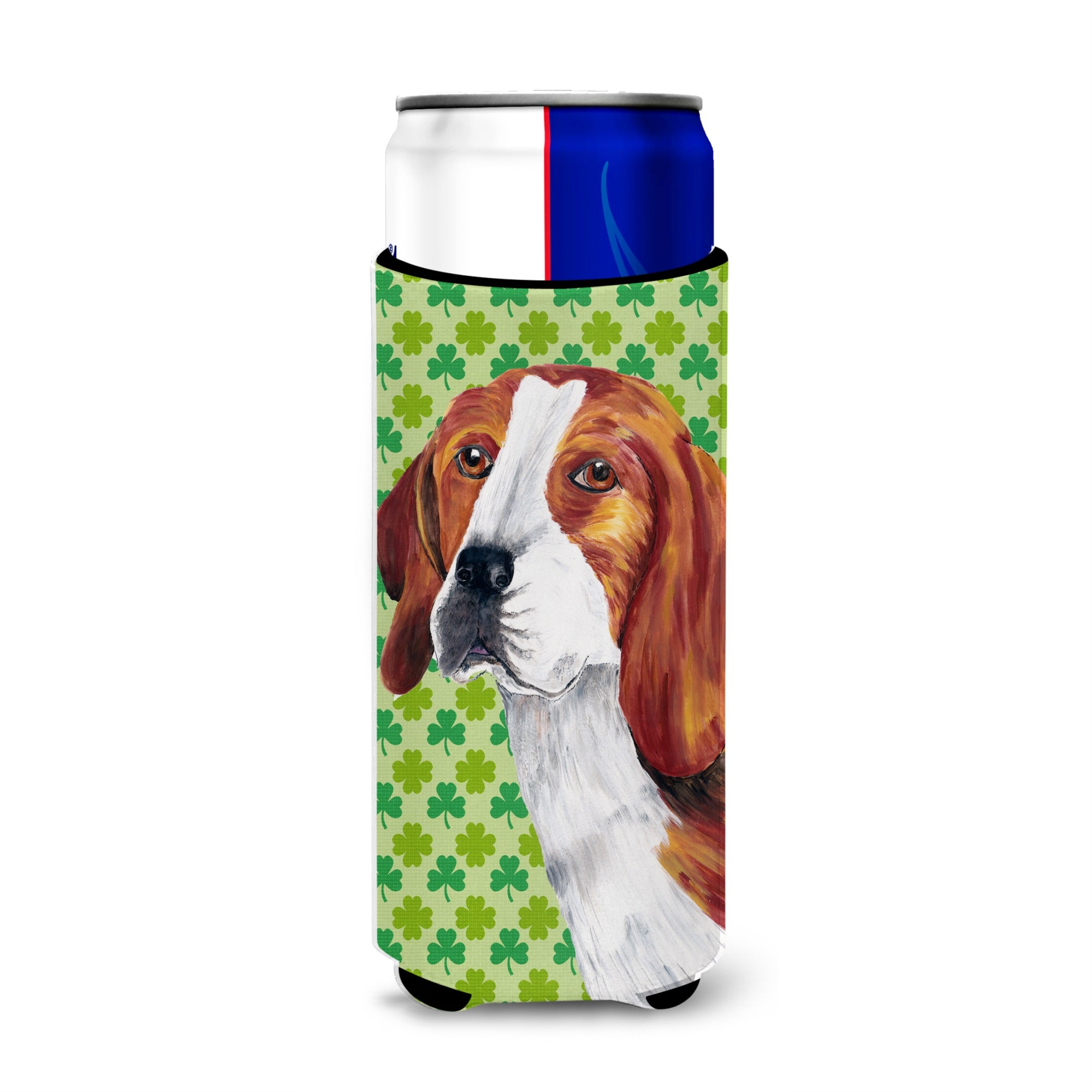 Beagle St. Patrick'S Day Shamrock Portrait Ultra Hugger For Slim Cans