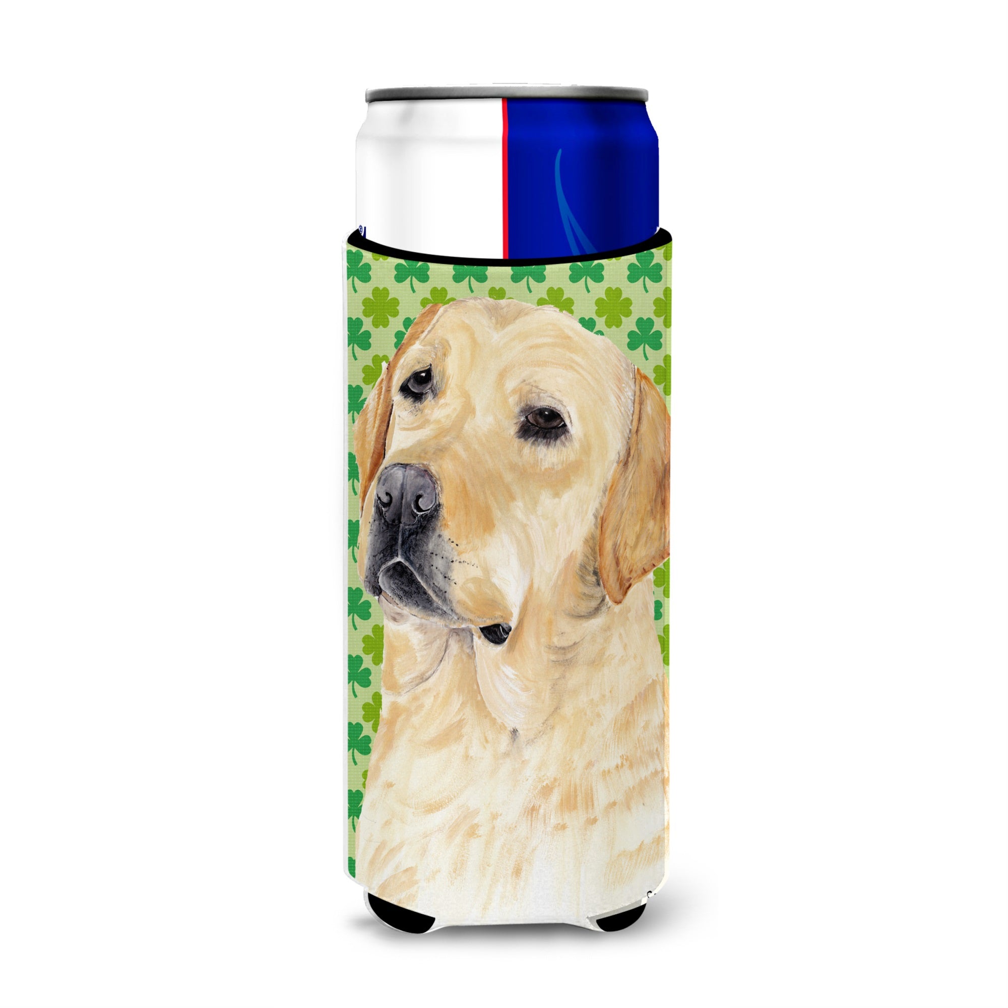 Labrador Yellow St. Patrick'S Day Shamrock Portrait Ultra Hugger For Slim Cans