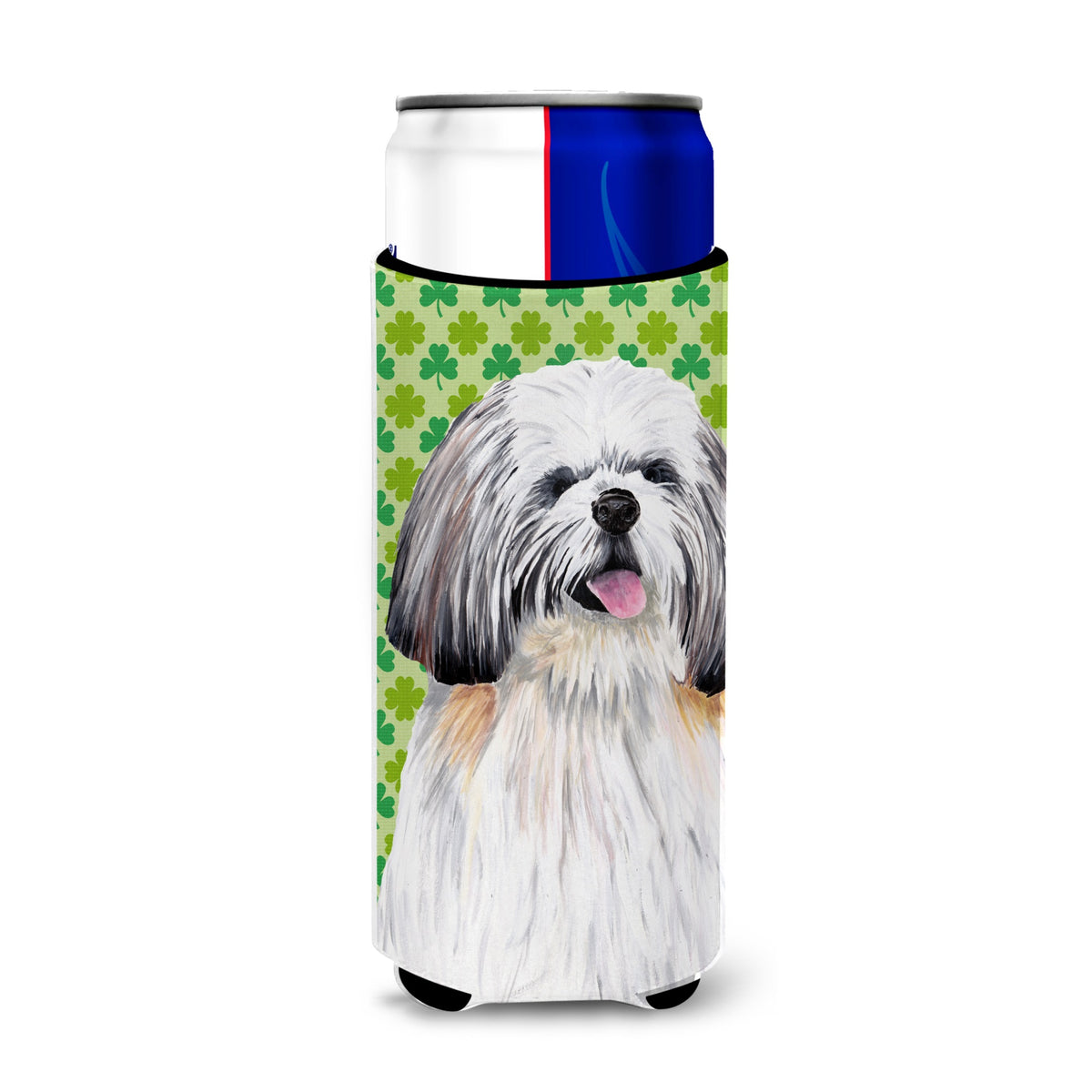 Shih Tzu St. Patrick'S Day Shamrock Portrait Ultra Hugger For Slim Cans