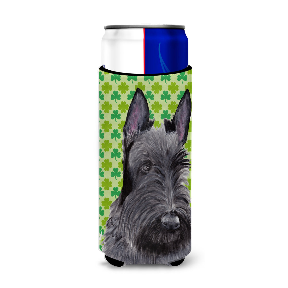 Scottish Terrier St. Patrick'S Day Shamrock Portrait Ultra Hugger For Slim Cans