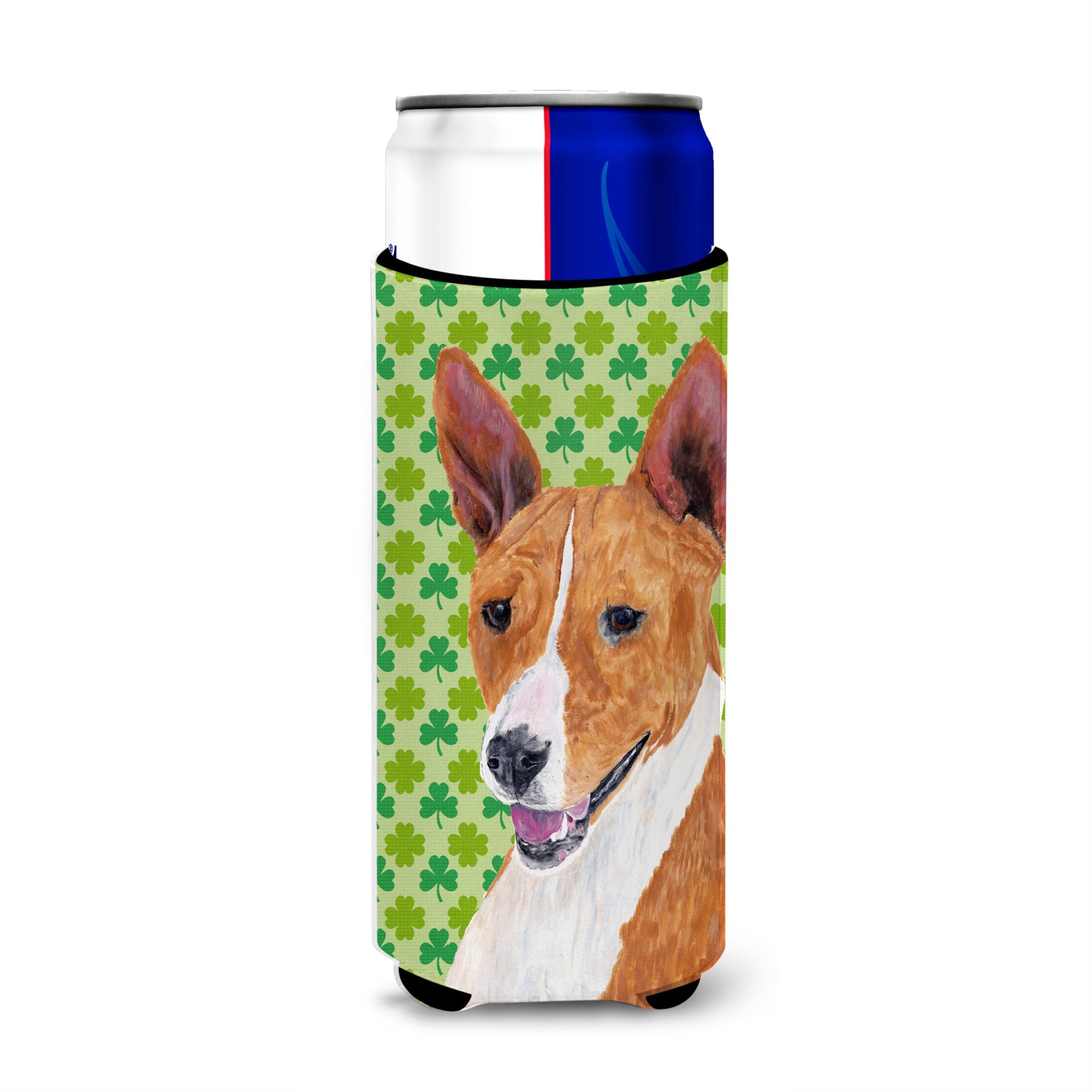 Basenji St. Patrick'S Day Shamrock Portrait Ultra Hugger For Slim Cans