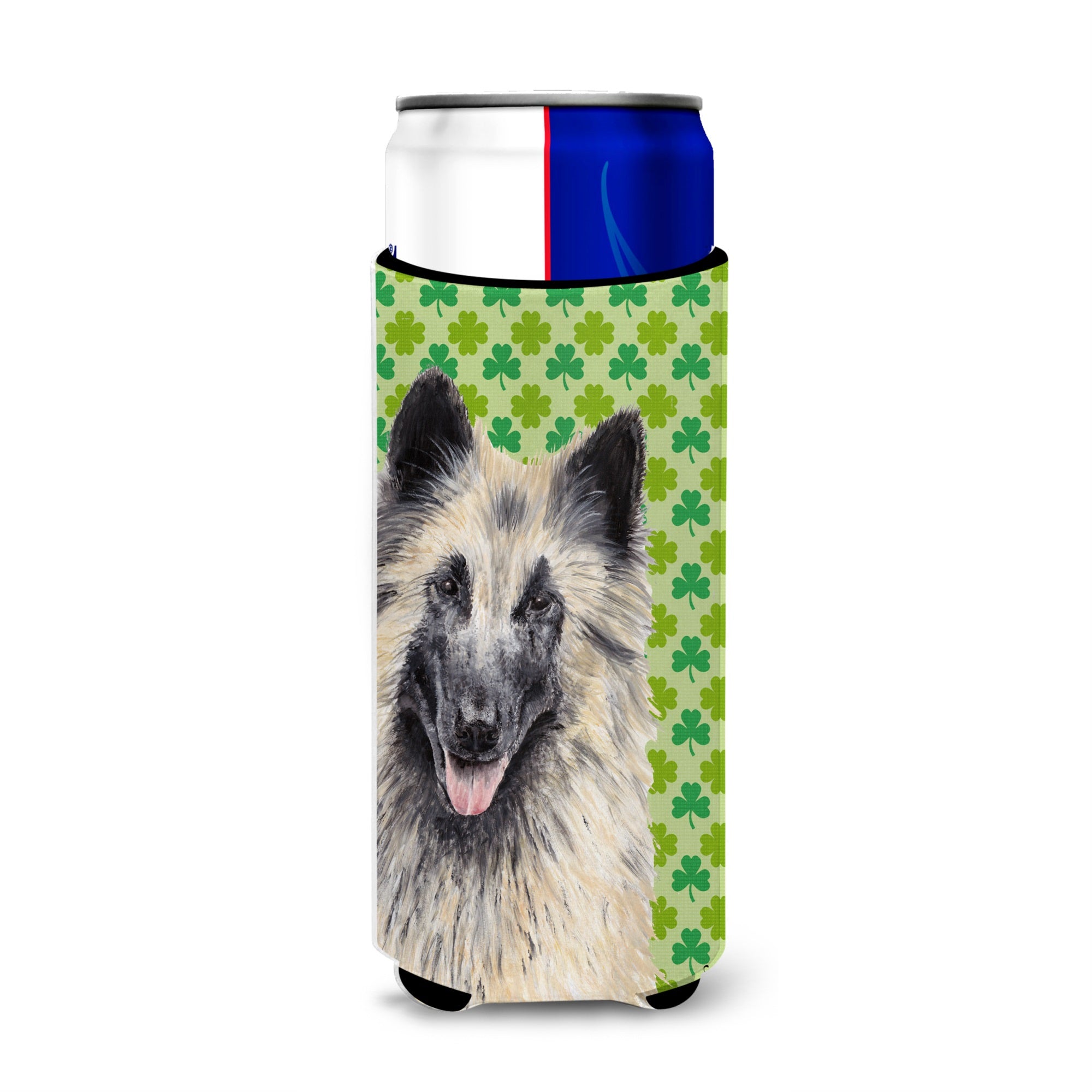 Belgian Tervuren St. Patrick'S Day Shamrock Portrait Ultra Hugger For Slim Cans