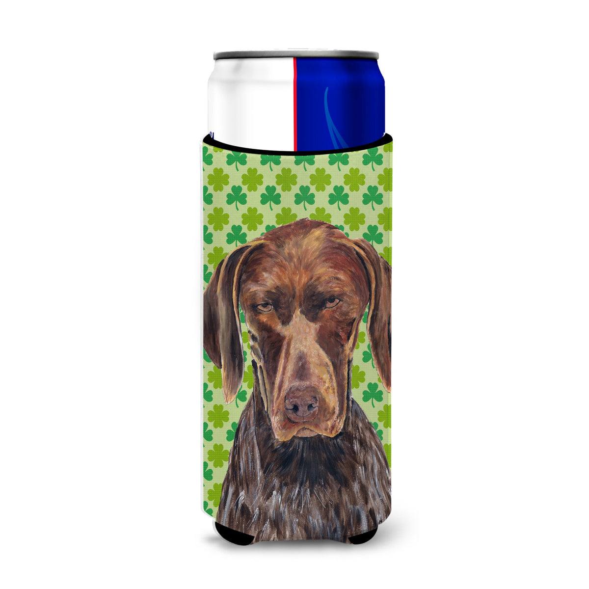 German Shorthaired Pointer St. Patrick'S Day Shamrock Portrait Ultra Hugger For Slim Cans
