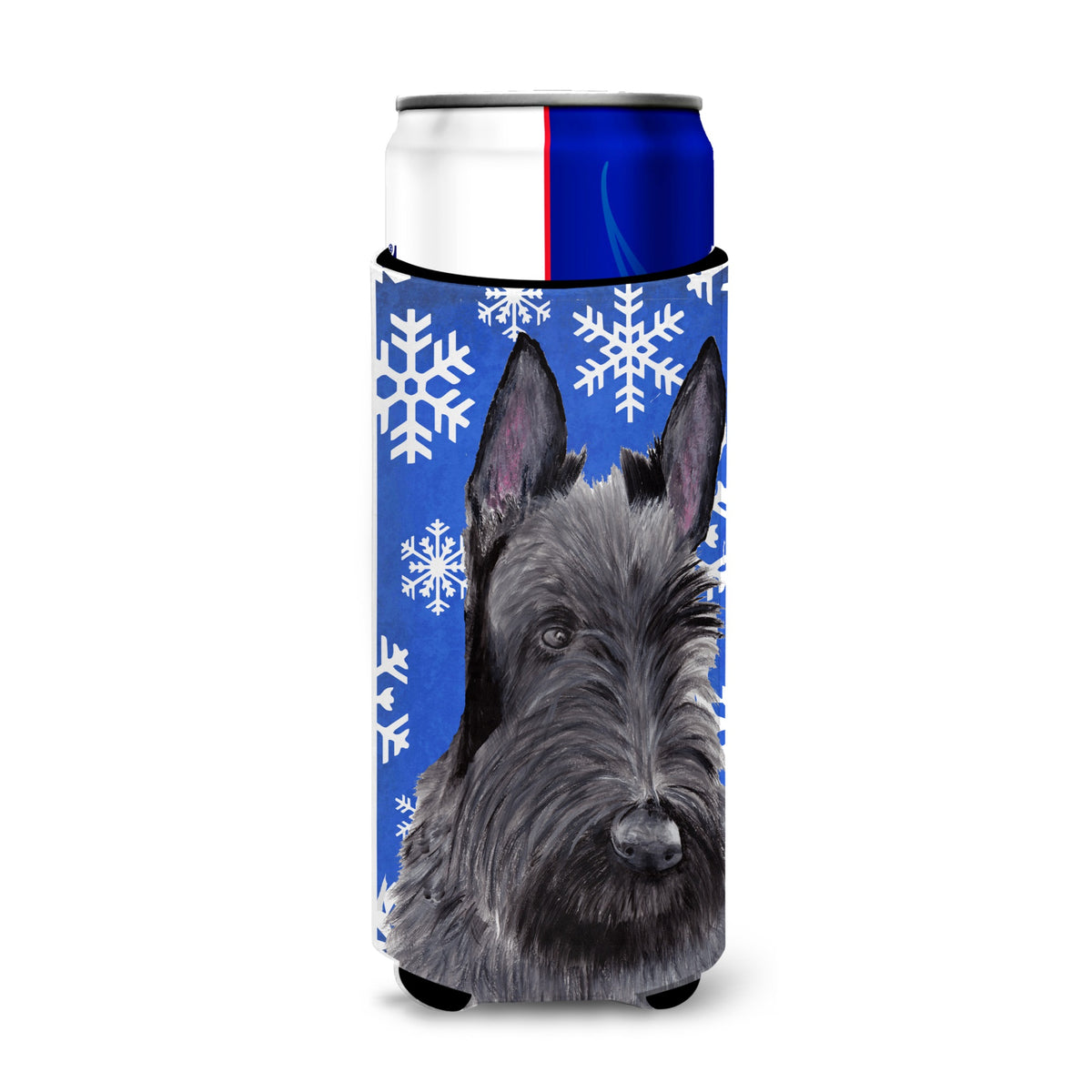 Scottish Terrier Winter Snowflakes Holiday Ultra Hugger For Slim Cans