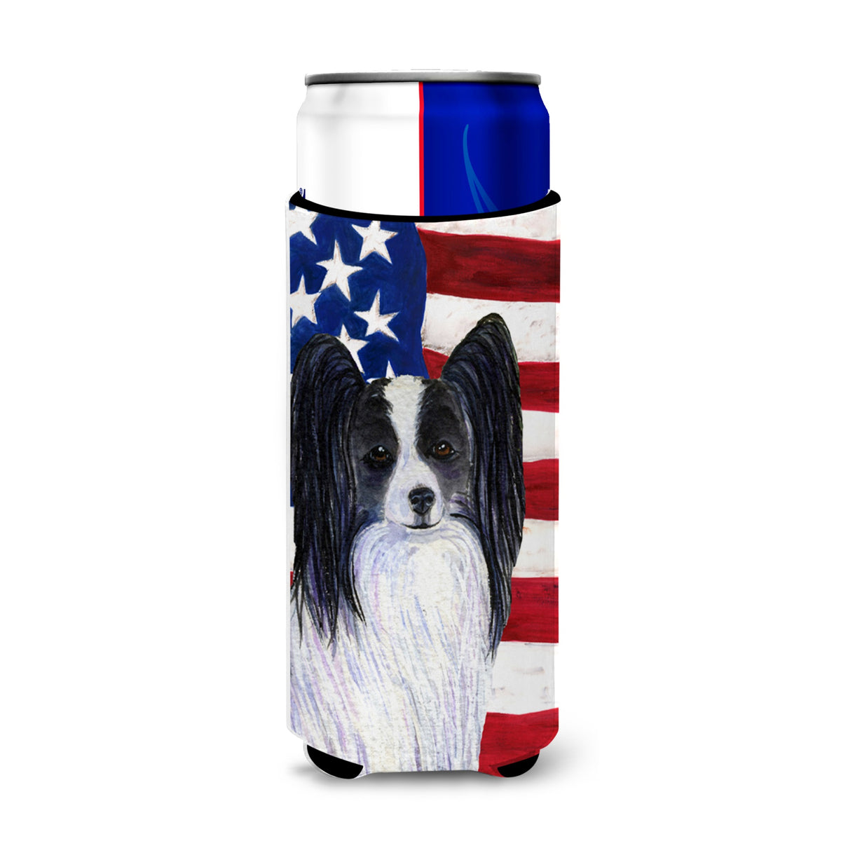 Usa American Flag With Papillon Ultra Hugger For Slim Cans