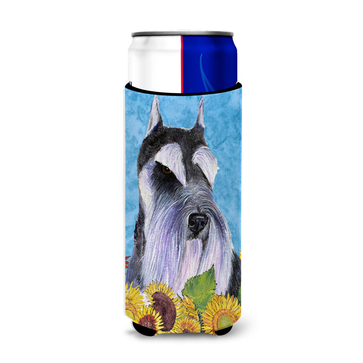 Schnauzer In Summer Flowers Ultra Hugger For Slim Cans