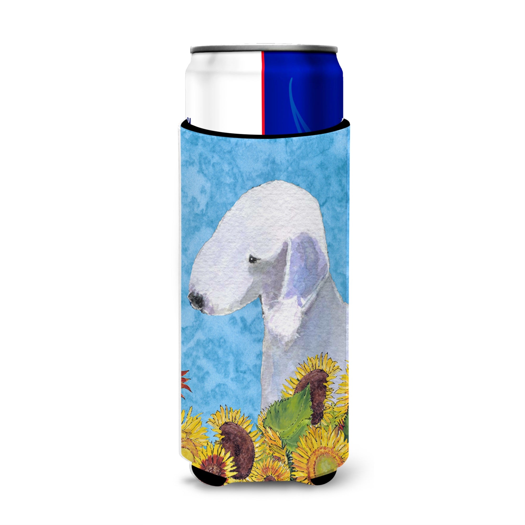 Bedlington Terrier In Summer Flowers Ultra Hugger For Slim Cans