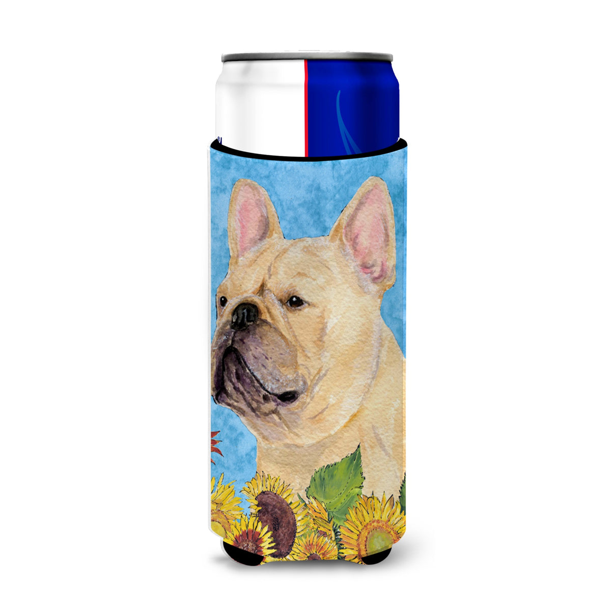 French Bulldog In Summer Flowers Ultra Hugger For Slim Cans