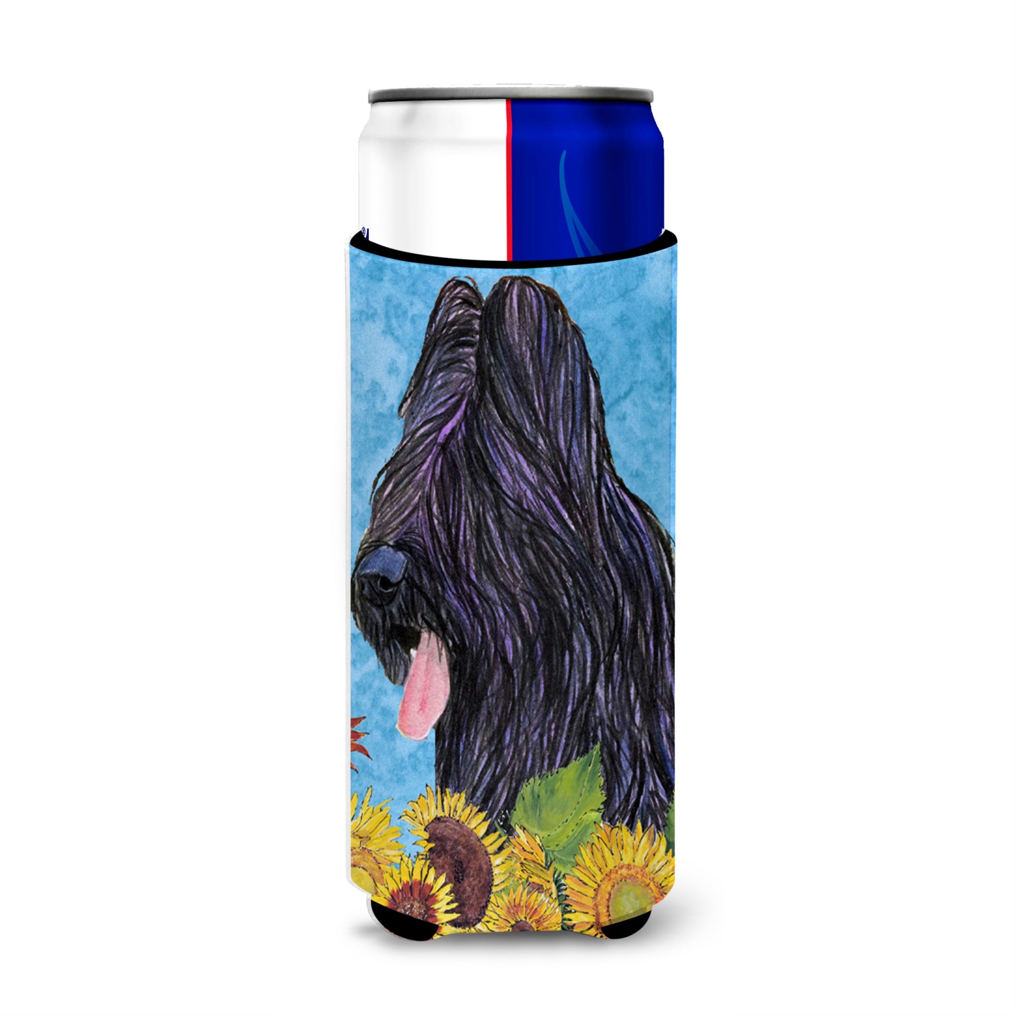 Briard In Summer Flowers Ultra Hugger For Slim Cans