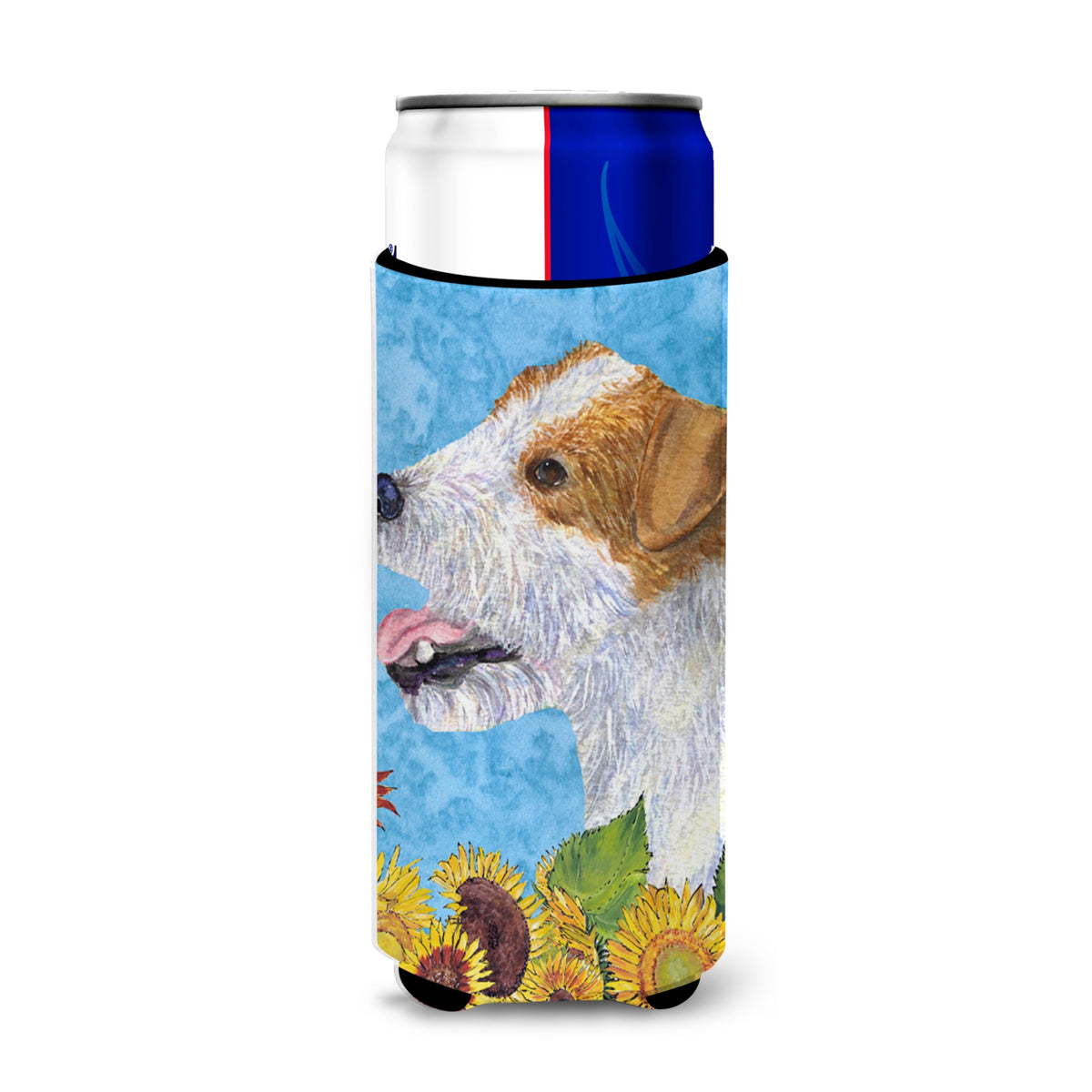 Jack Russell Terrier In Summer Flowers Ultra Hugger For Slim Cans