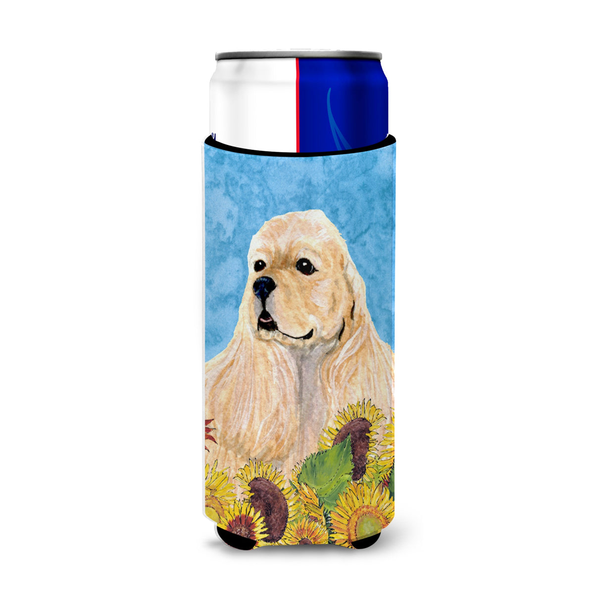 Cocker Spaniel In Summer Flowers Ultra Hugger For Slim Cans