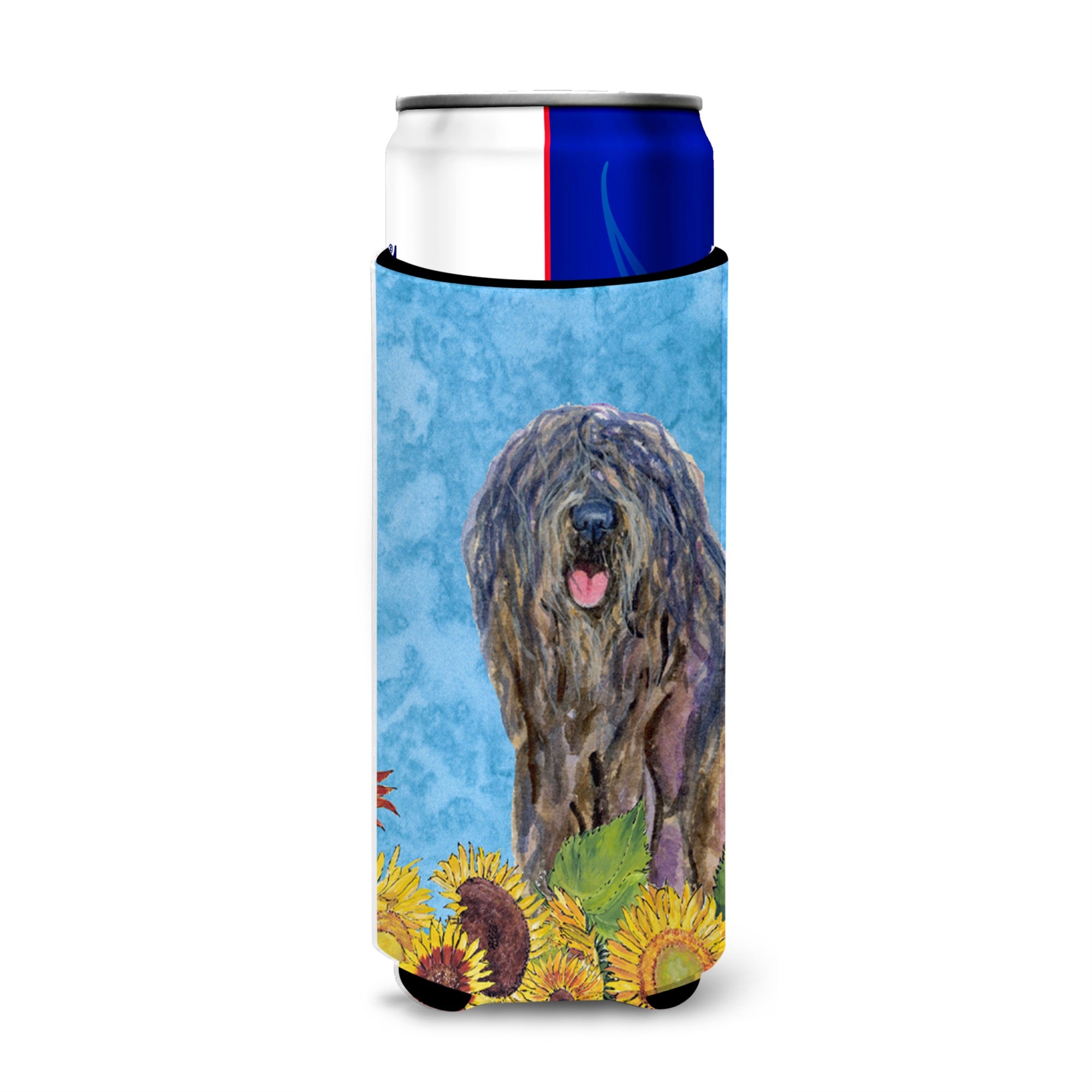 Bergamasco Sheepdog In Summer Flowers Ultra Hugger For Slim Cans