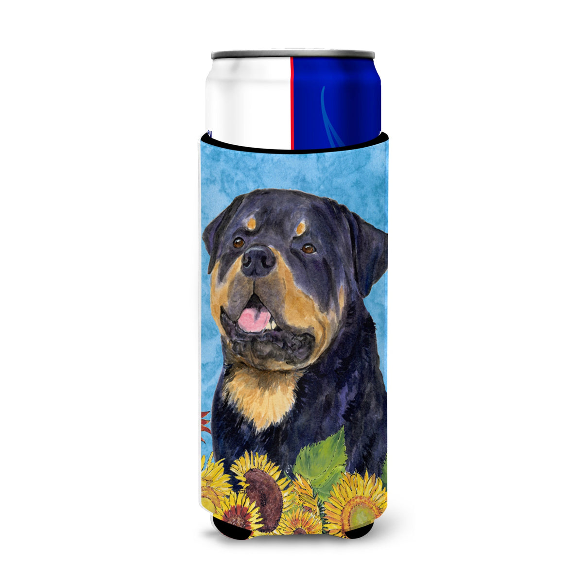 Rottweiler In Summer Flowers Ultra Hugger For Slim Cans