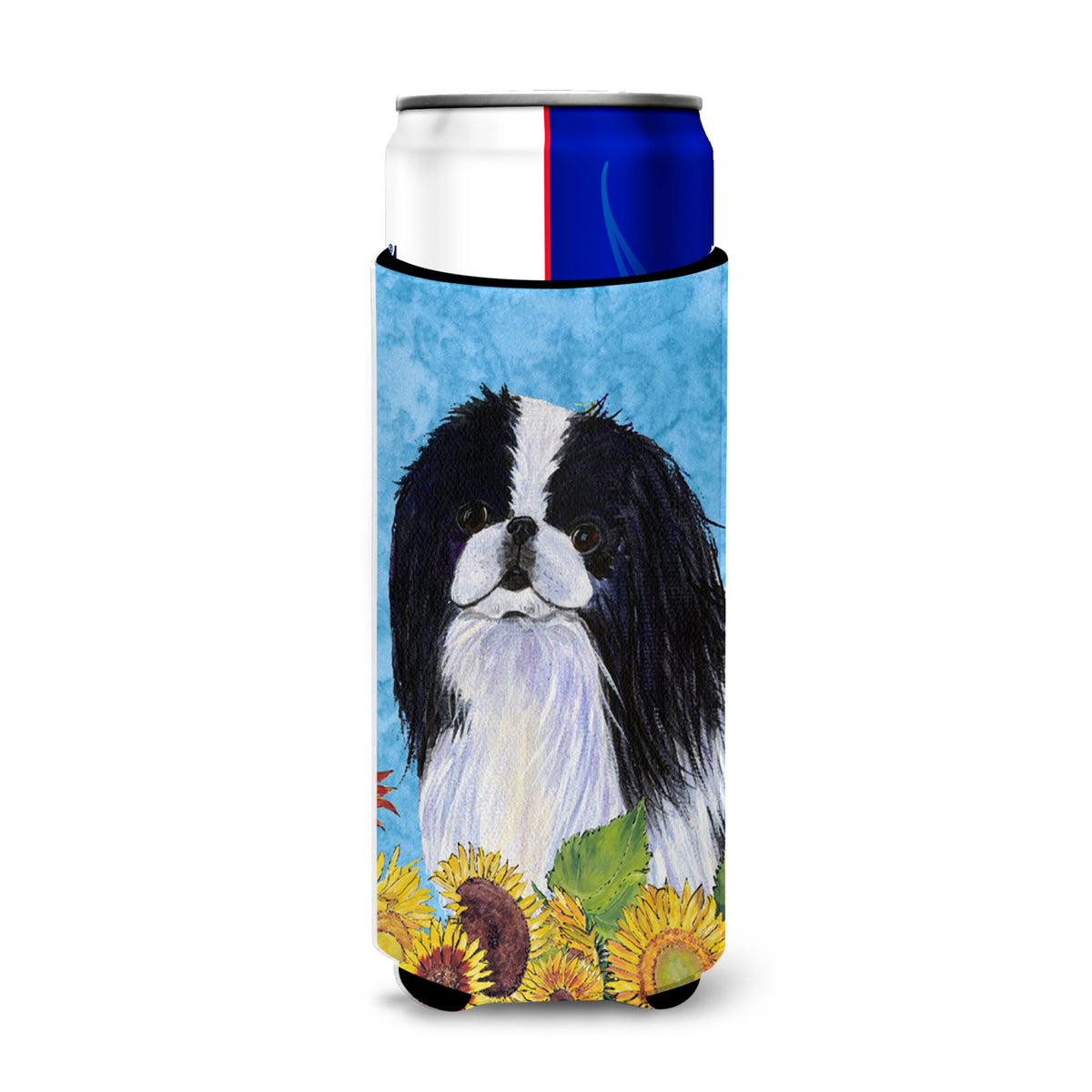 Japanese Chin In Summer Flowers Ultra Hugger For Slim Cans