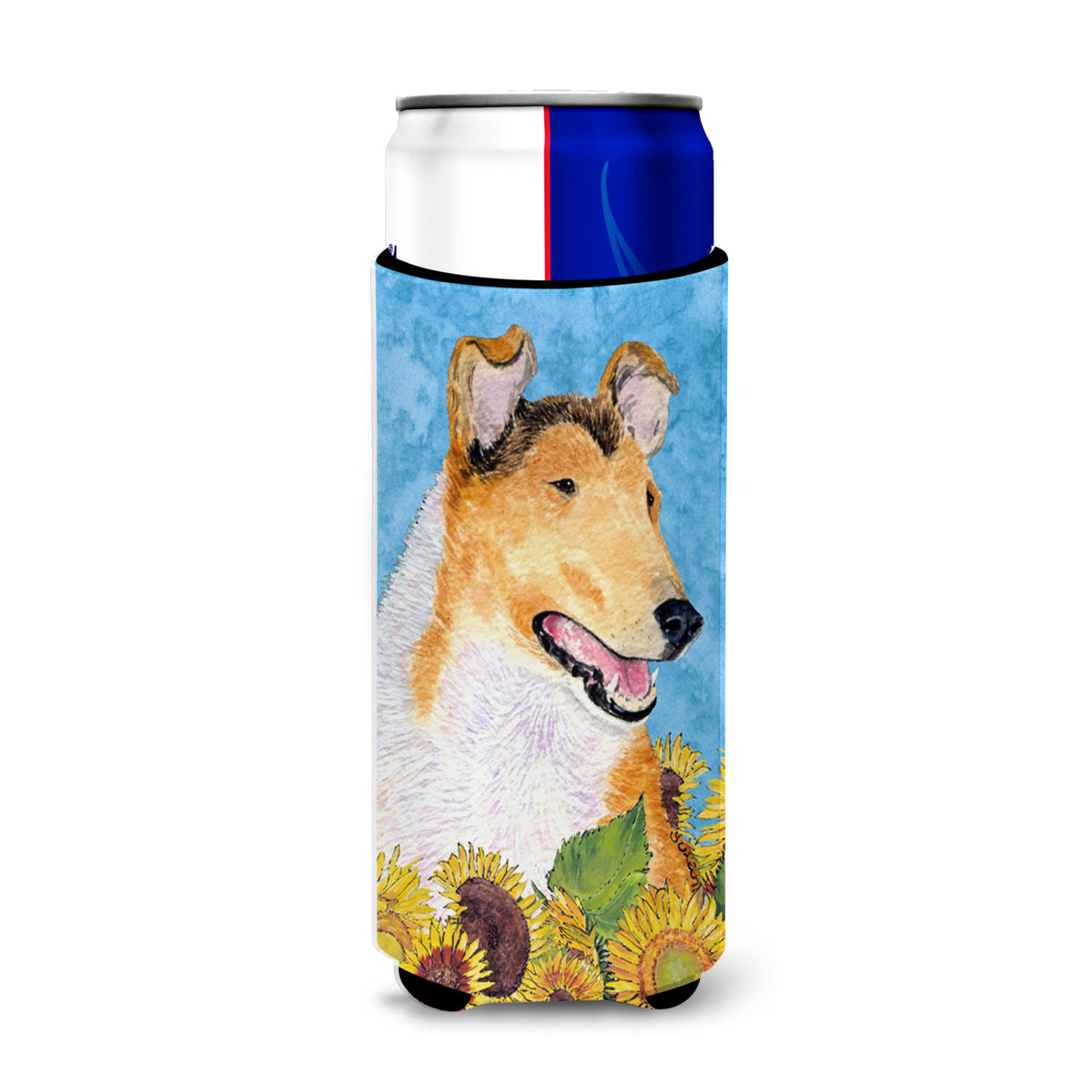Collie Smooth In Summer Flowers Ultra Hugger For Slim Cans
