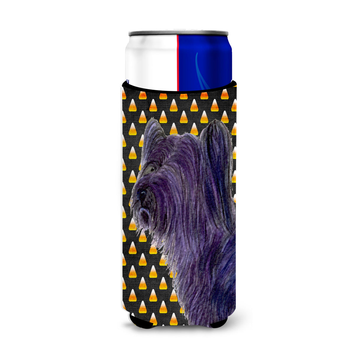 Skye Terrier Candy Corn Halloween Portrait Ultra Hugger For Slim Cans
